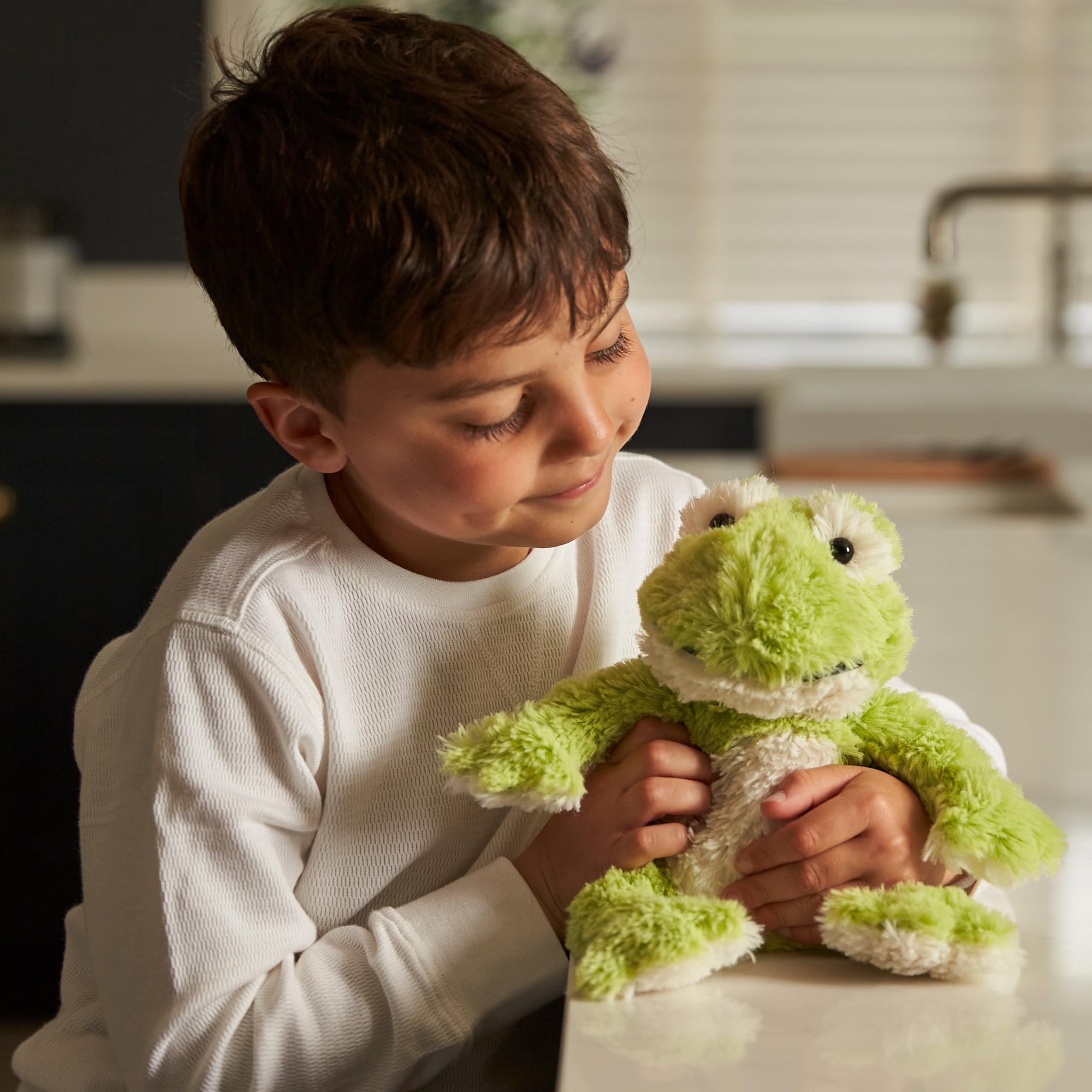 Warmies Plush Frog Junior - Microwaveable Lavender Scented Heatable Toy for Relaxation 6