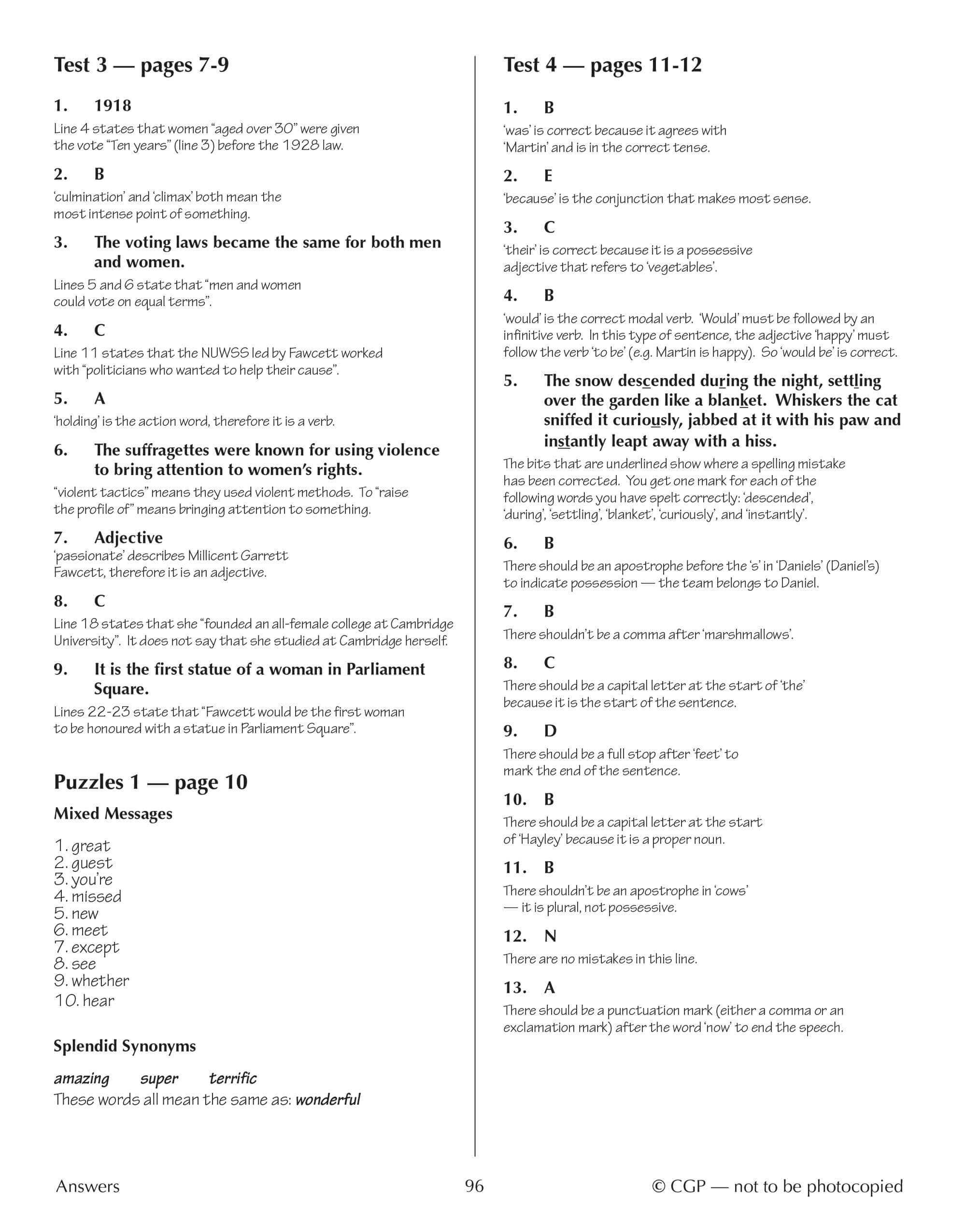 CGP 11+ GL 10-Minute English Tests - Ages 9-10 | Study Aid | Paperback 6