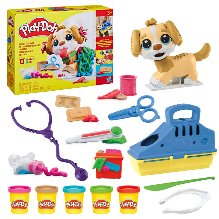 Play-Doh Care 'n Carry Vet Playset - Pretend Play Veterinarian Kit for Kids 3+