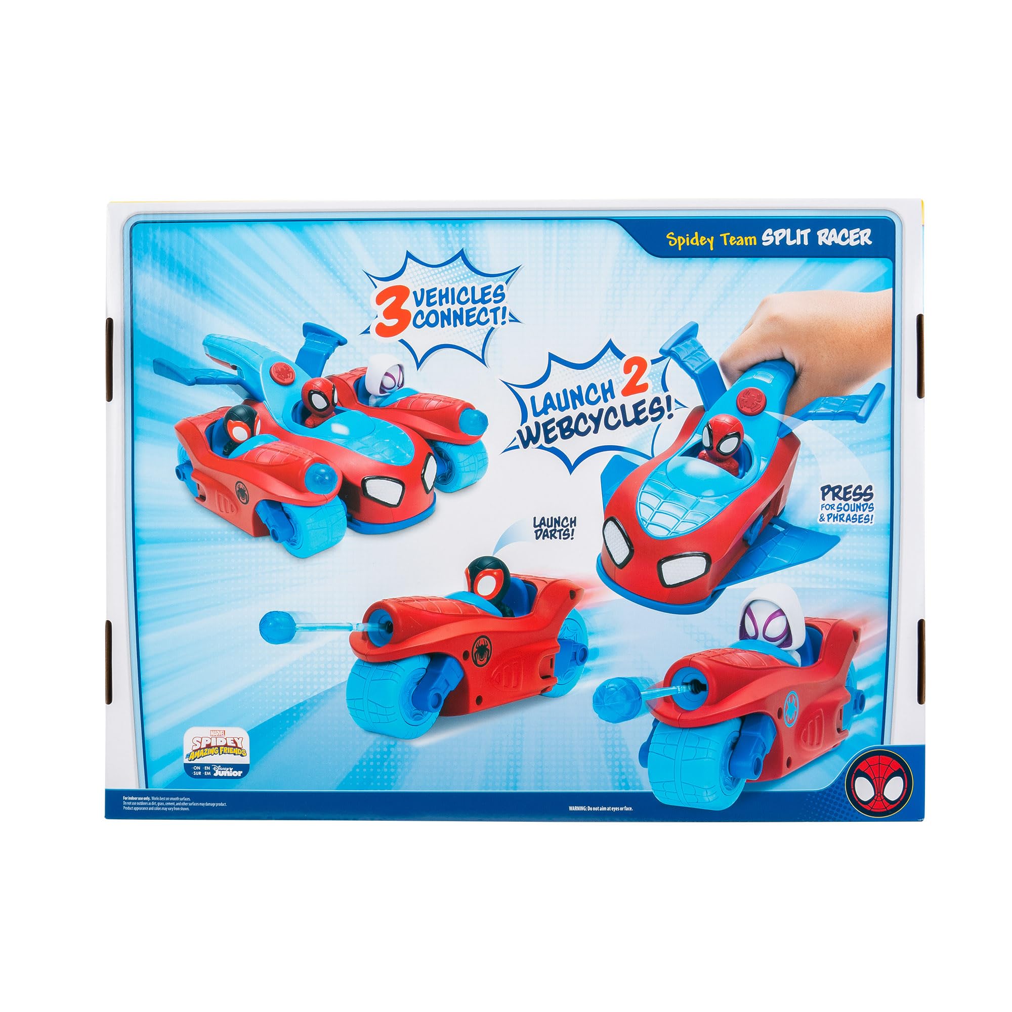 Spidey & His Amazing Friends Team Split Racer - 8.5-Inch Transforming Vehicle with Sound Effects & Web Darts 9