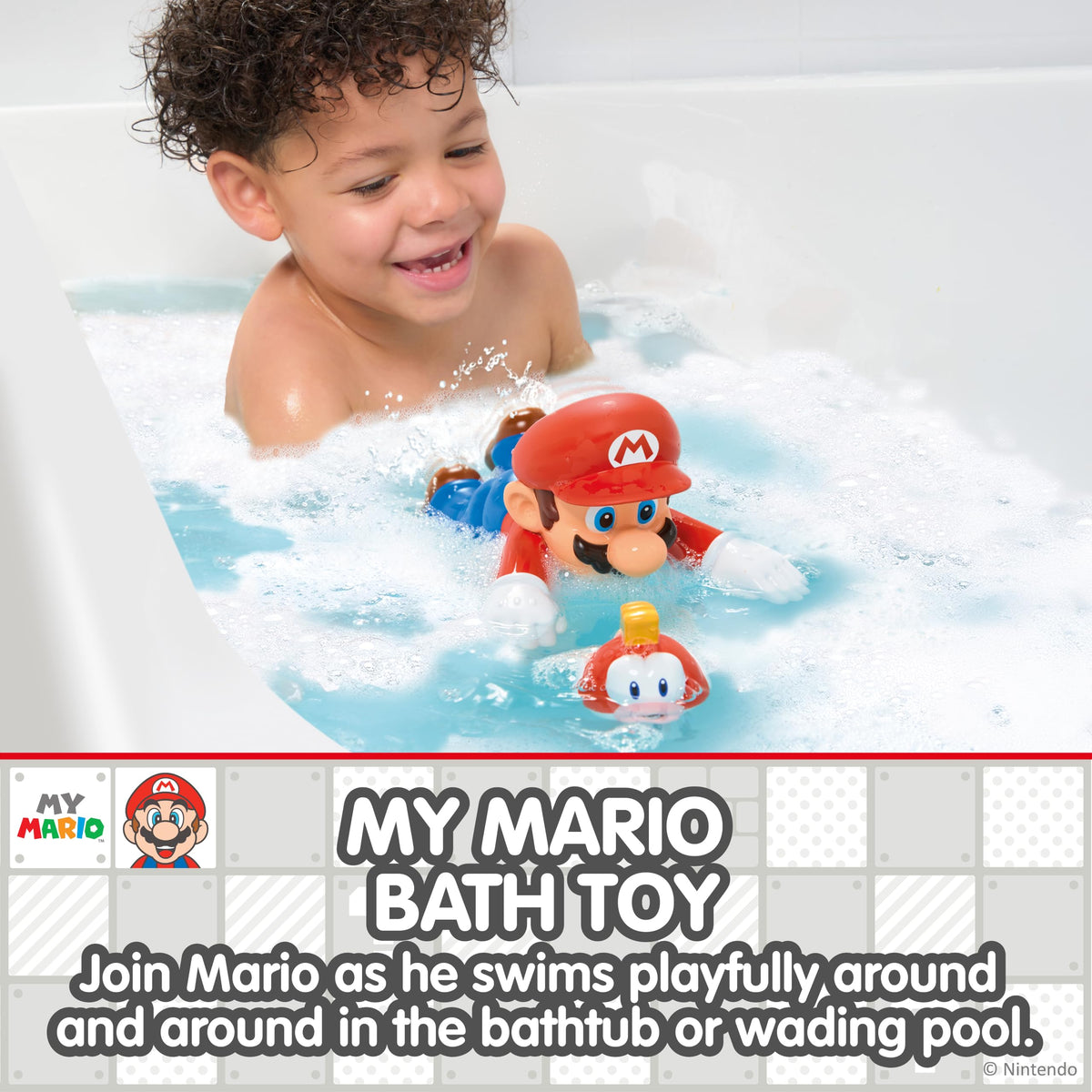 Toomies My Mario Swimming Mario Pull and Go Toddler Bath Toy - From 2 Years