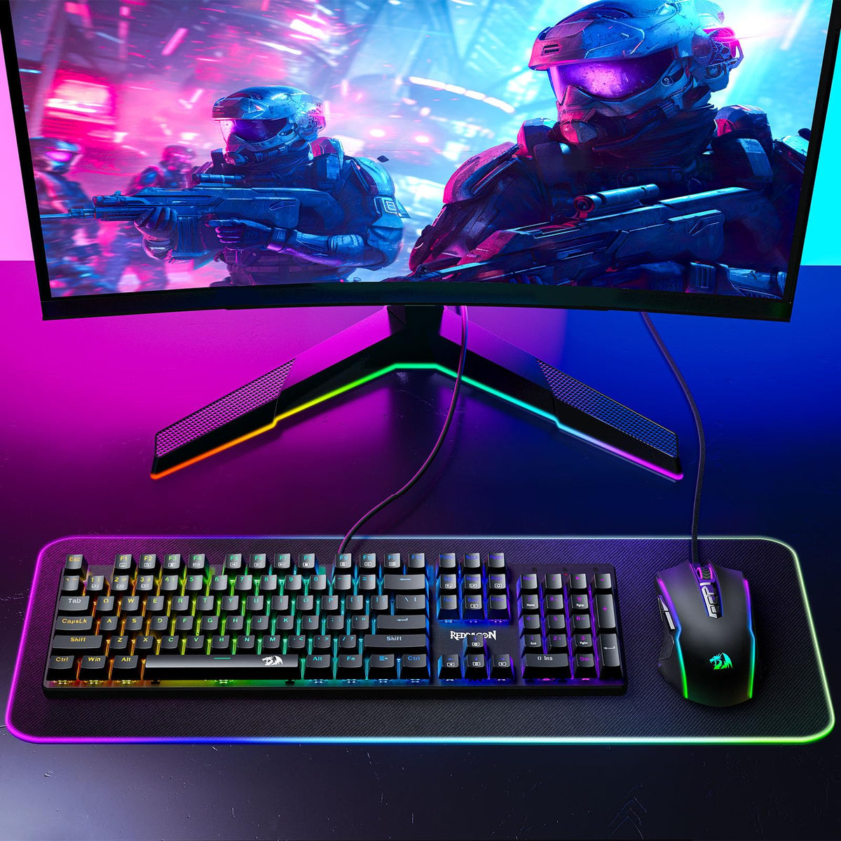 Redragon M910-K RGB Gaming Mouse - 9 Programmable Buttons, 8000 DPI