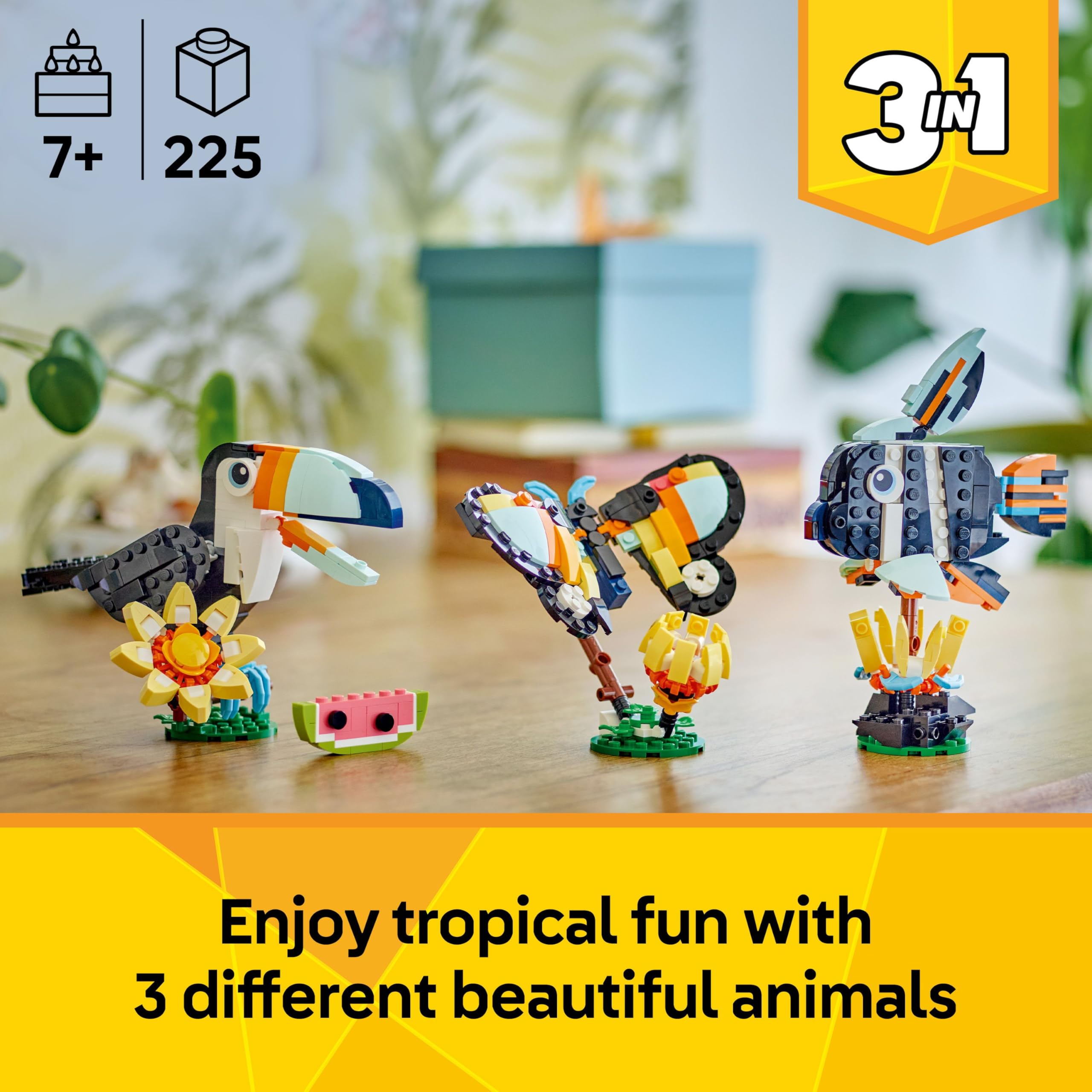 LEGO Creator 3in1 Wild Animals: Tropical Toucan with Flower Building Set - 225 Pieces 2