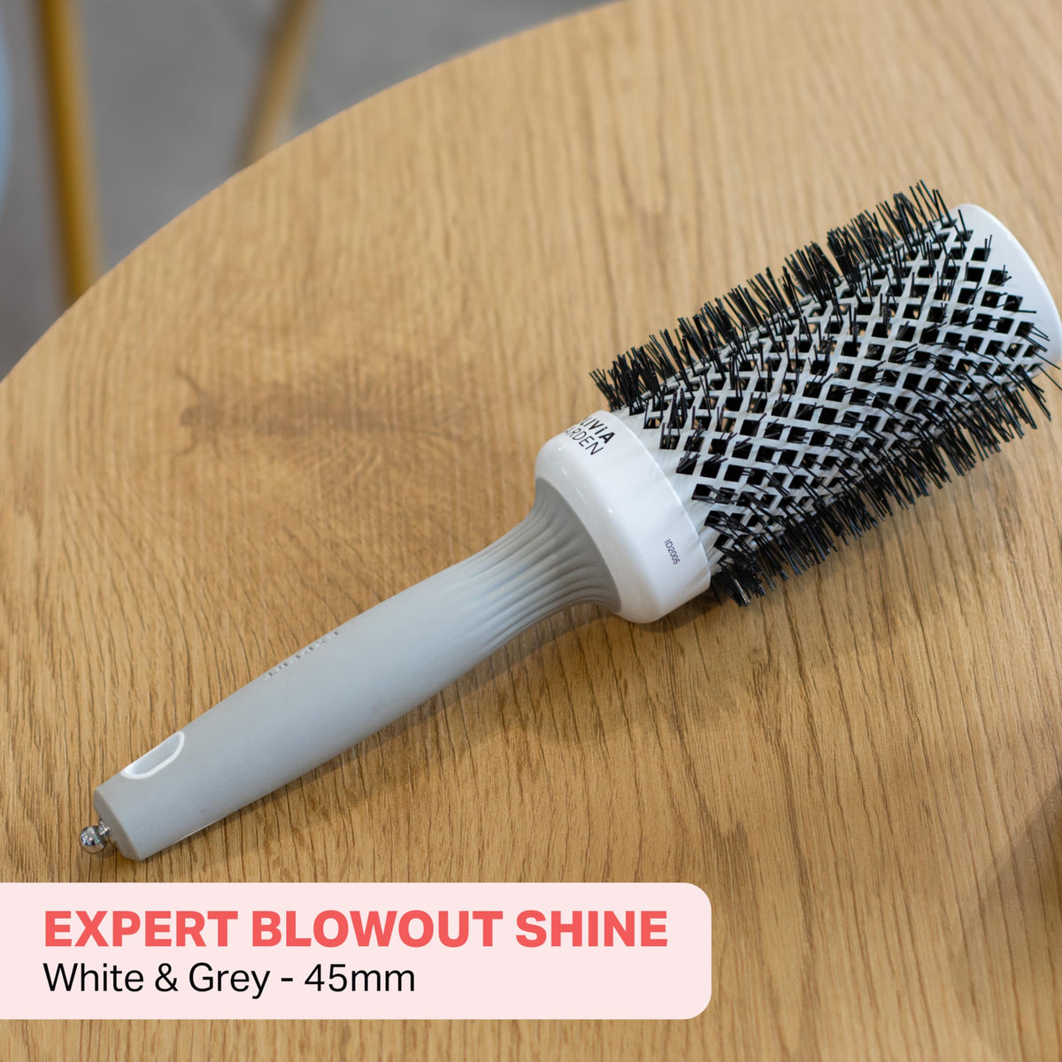Olivia Garden Expert Blowout Shine Round Hairbrush - 45 mm - White & Grey