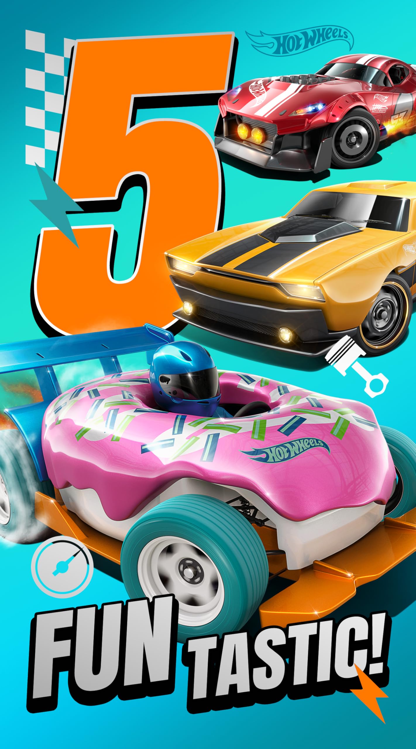 Danilo Promotions LTD Hot Wheels Birthday Card for Age 5 | Standard Size | Funny Design