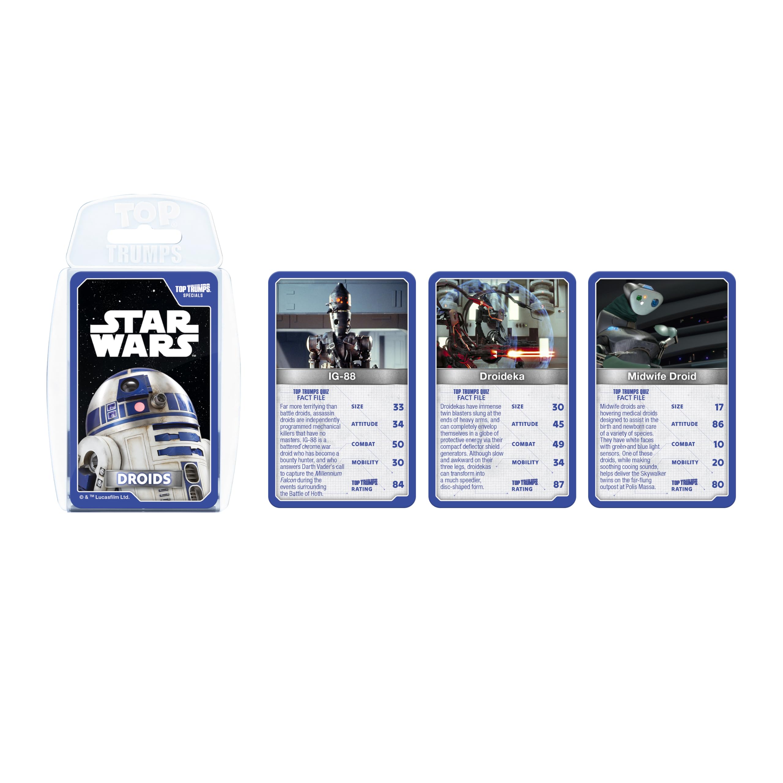 Top Trumps Star Wars Droids Dedicated Deck Card Game | Portable Plastic Case | Unisex Adult