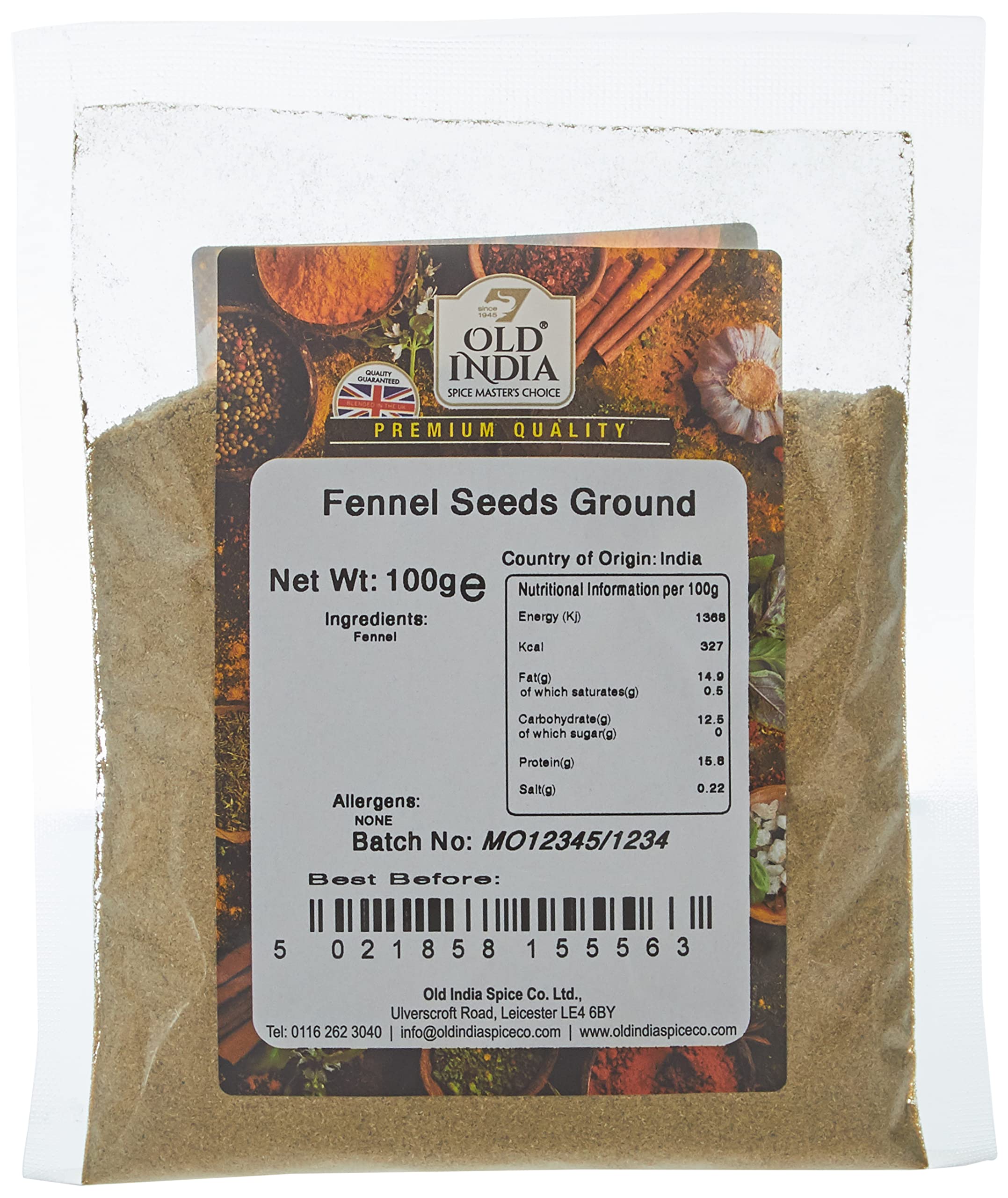 Old India Ground Fennel Seeds Powdered Seasoning | 100g Pack | 100% Natural