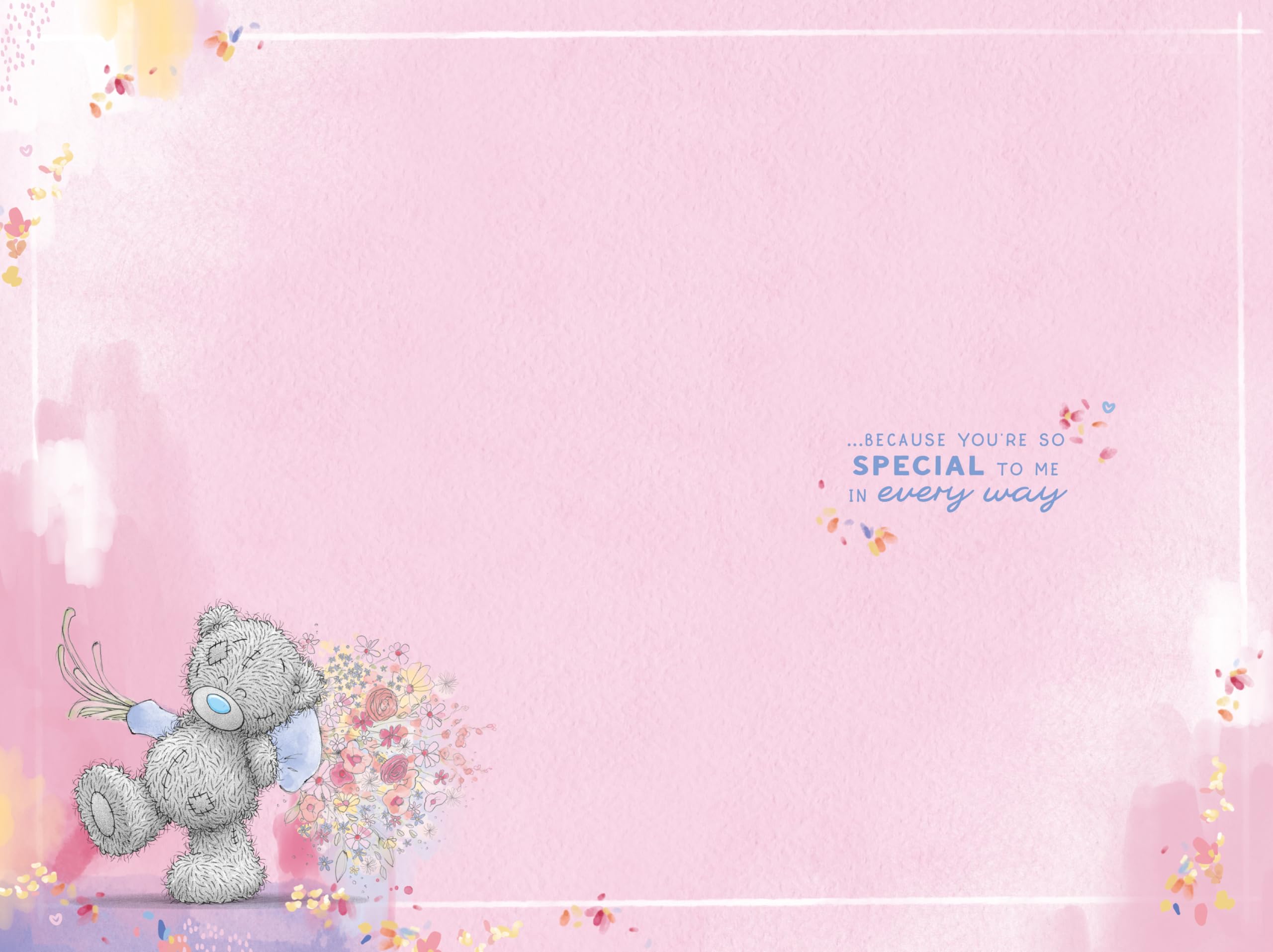 Me To You Tatty Teddy Birthday Card for Girlfriend | Gold Foil Finish | 15.2 x 22.8 cm 2