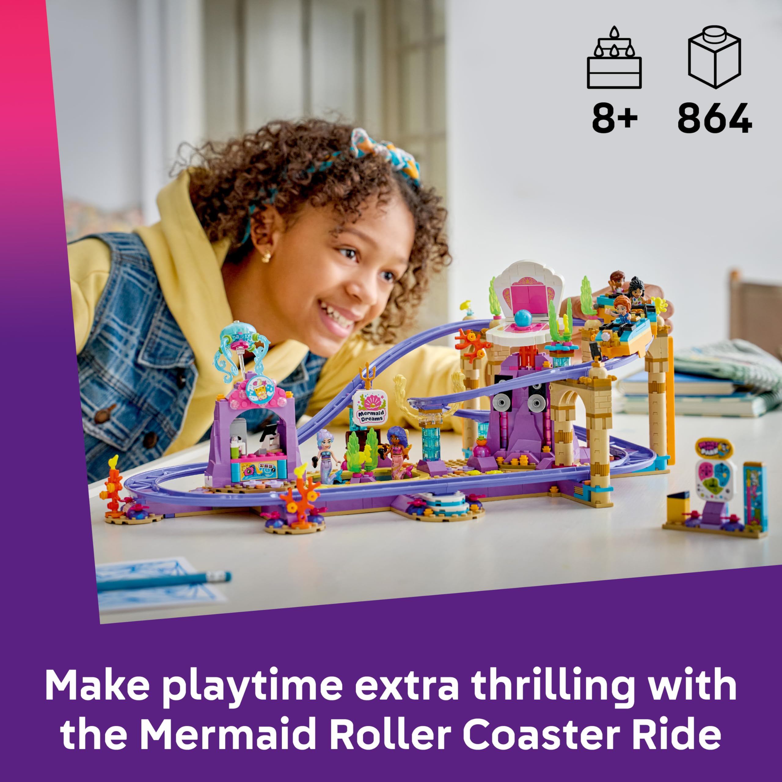 LEGO Friends Mermaid Roller Coaster Ride Building Set - Ages 8+ | 5 Mini Dolls | Multicolor 2