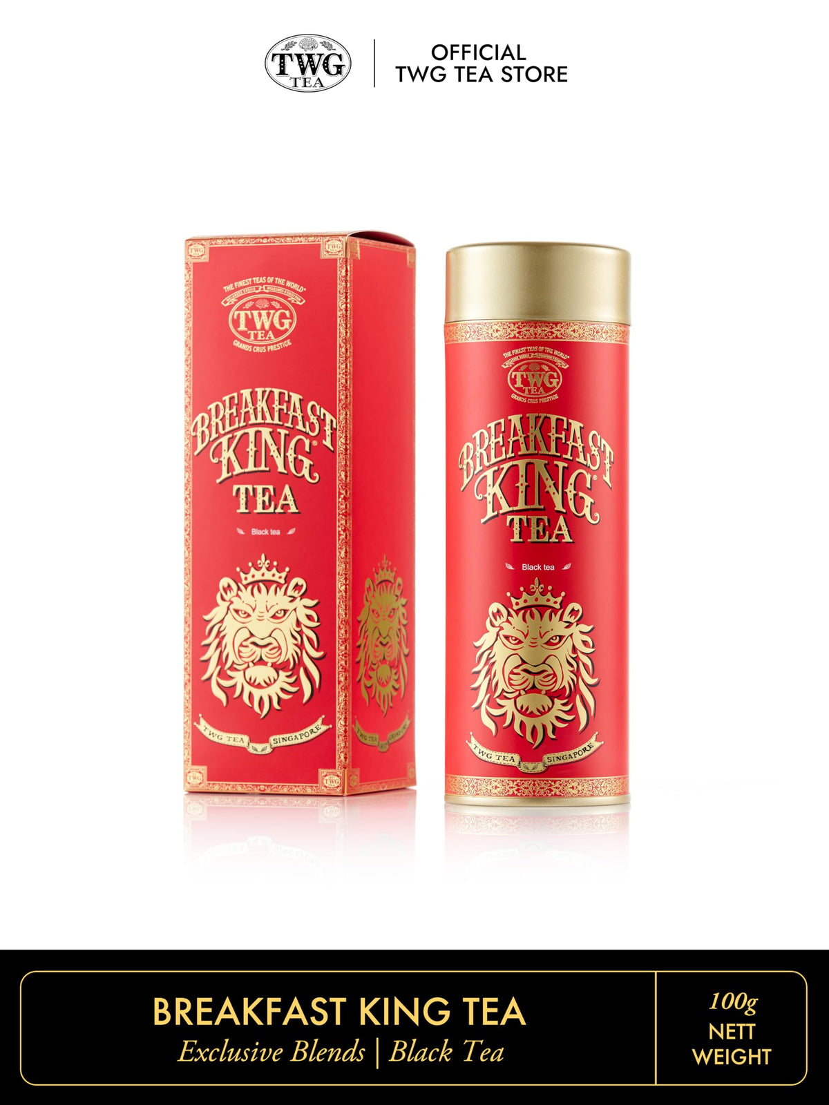 TWG Breakfast King Tea - Loose Leaf Black Tea with Ginseng, 100 g