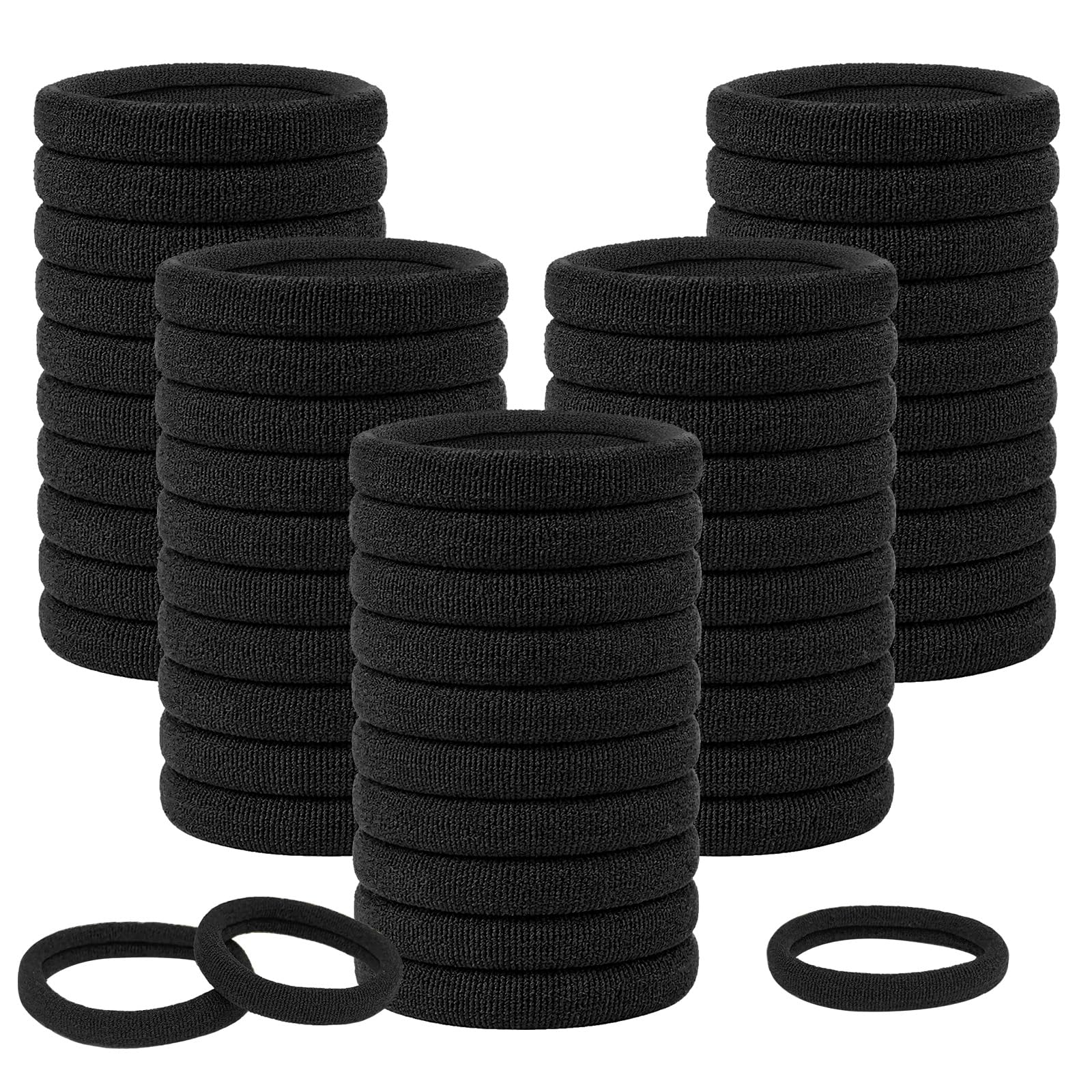 Admygo Elastic Hair Ties - 50 Pack Seamless Thick Hair Bands | High Elasticity Fabric 1