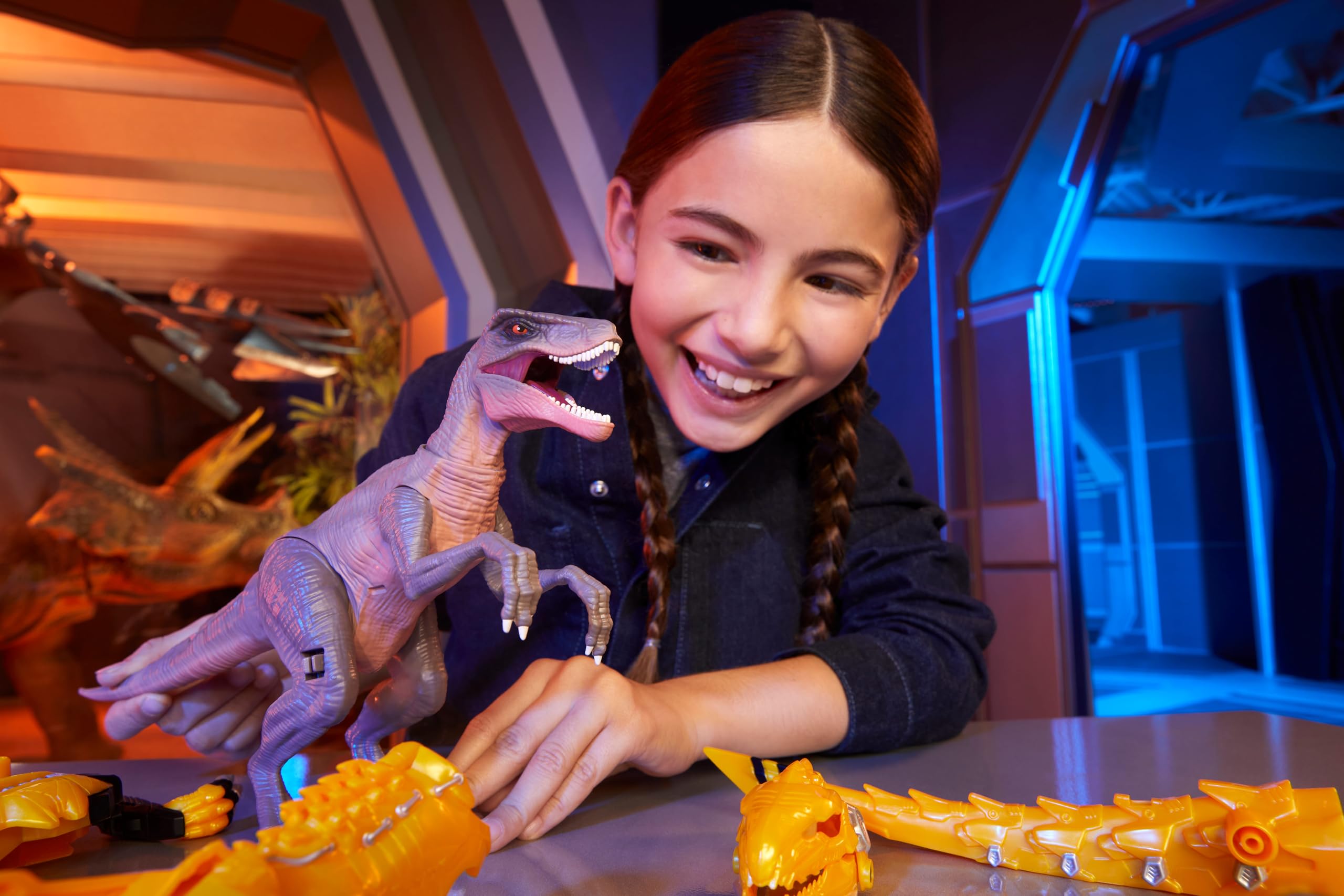 Armorsaurs Armor-Up Yellow Raptor Dinosaur Blaze Action Figure | 7 Removable Armour Pieces | Ages 6+ 7