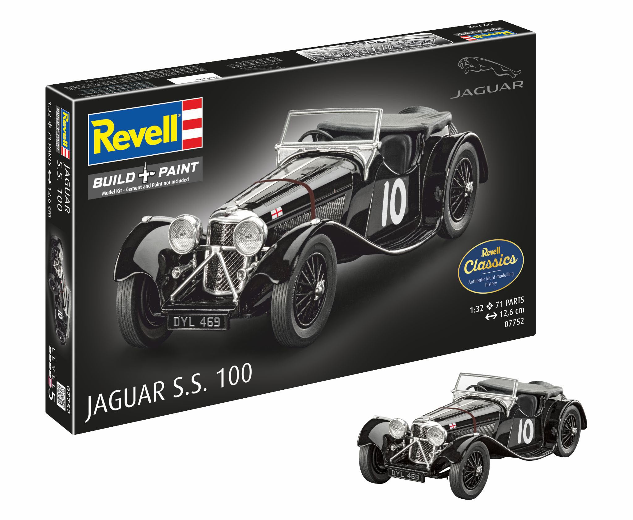 Revell 07752 Jaguar SS 100 Model Kit | 1:32 Scale Plastic Unbuilt/Unpainted 1