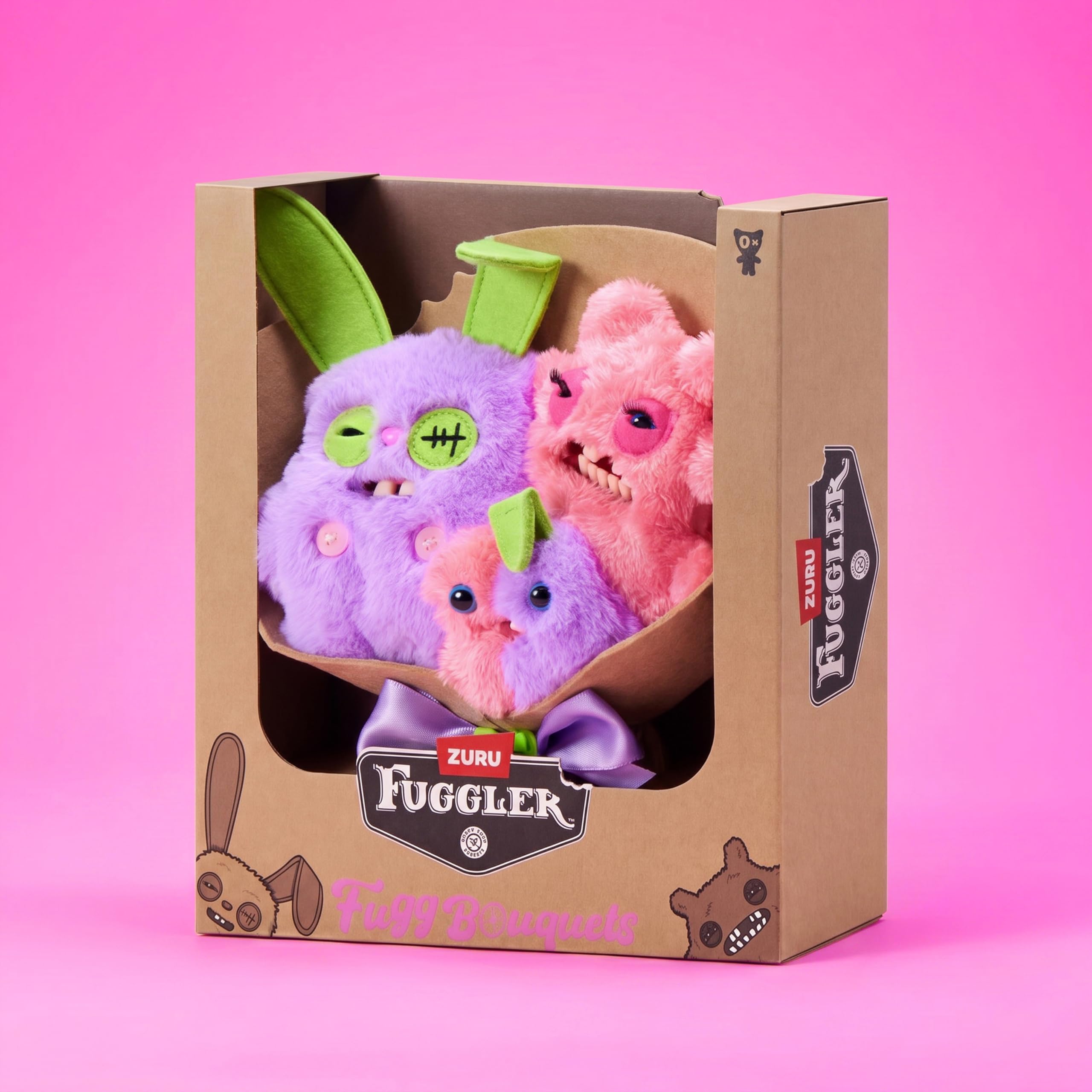 Fuggler Soft Dolls - 2 x 9 inch & 1 x 3.5 inch Collectible Plush Set | Multicolor | Polyester 2