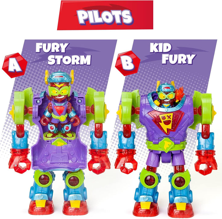 SUPERTHINGS RIVALS OF KABOOM Superbot Storm Fury – Articulated Robot with Combat Features, Multicolored Action Figure for Kids 4+