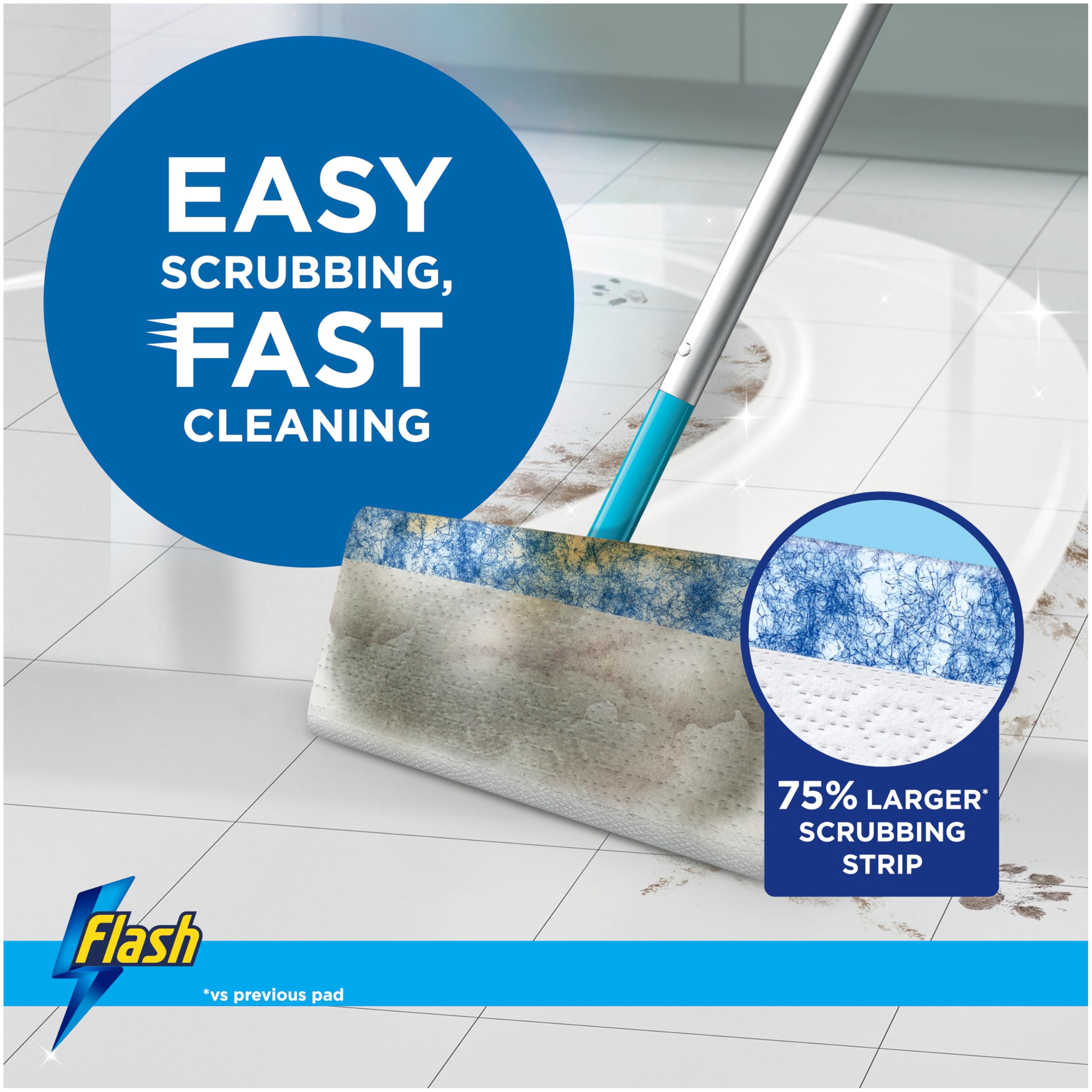 FLASH Speedmop Wet Mop Floor Cleaner Starter Kit with 6 Wet Refills | Citrus Scent