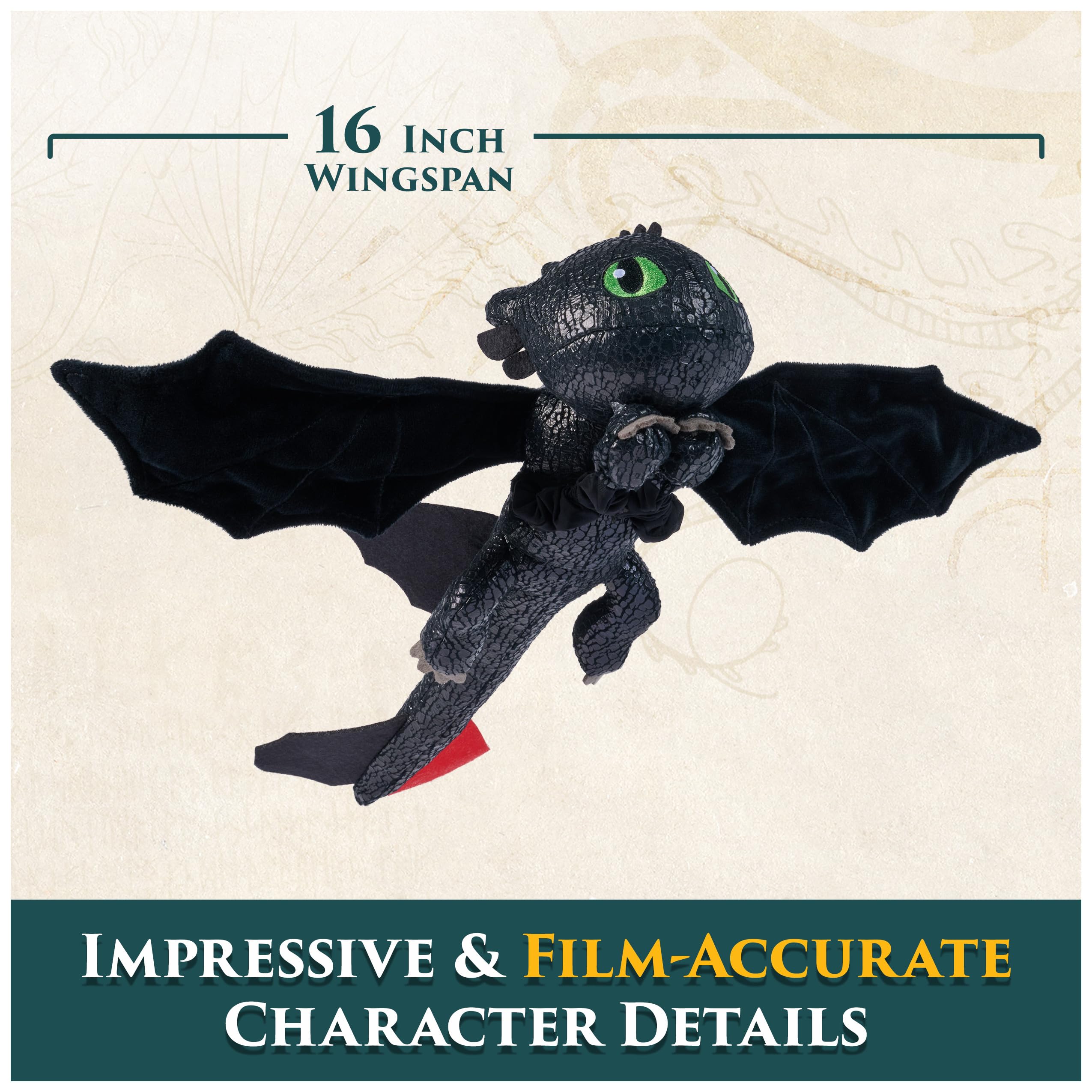 DreamWorks Dragons Hug & Glide 30.5 cm Toothless Plush - Flying Action & Hugging Wings 11