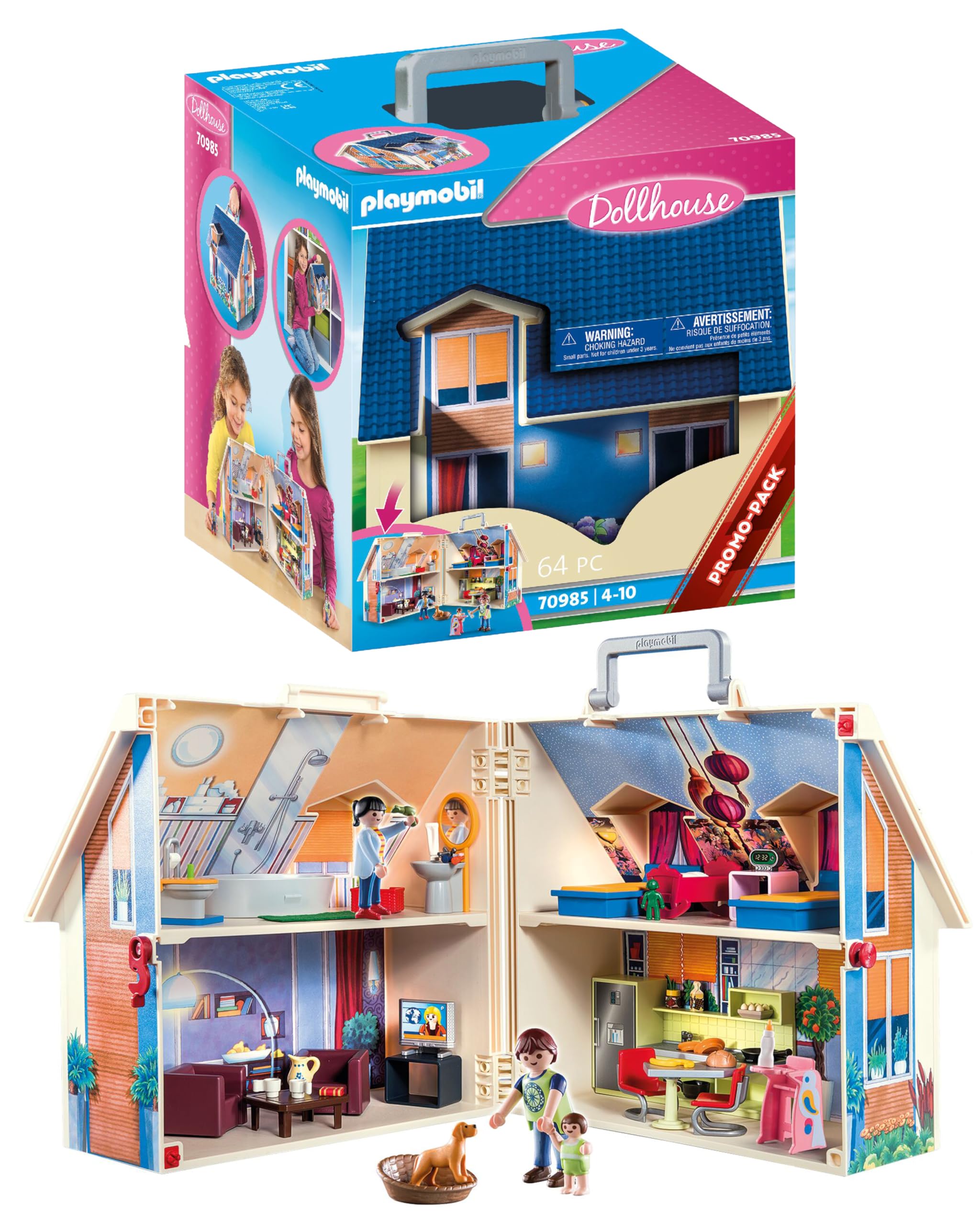 Playmobil Take Along Modern Doll House 70985 - Portable Fold-Out Playset for Ages 4+ 2