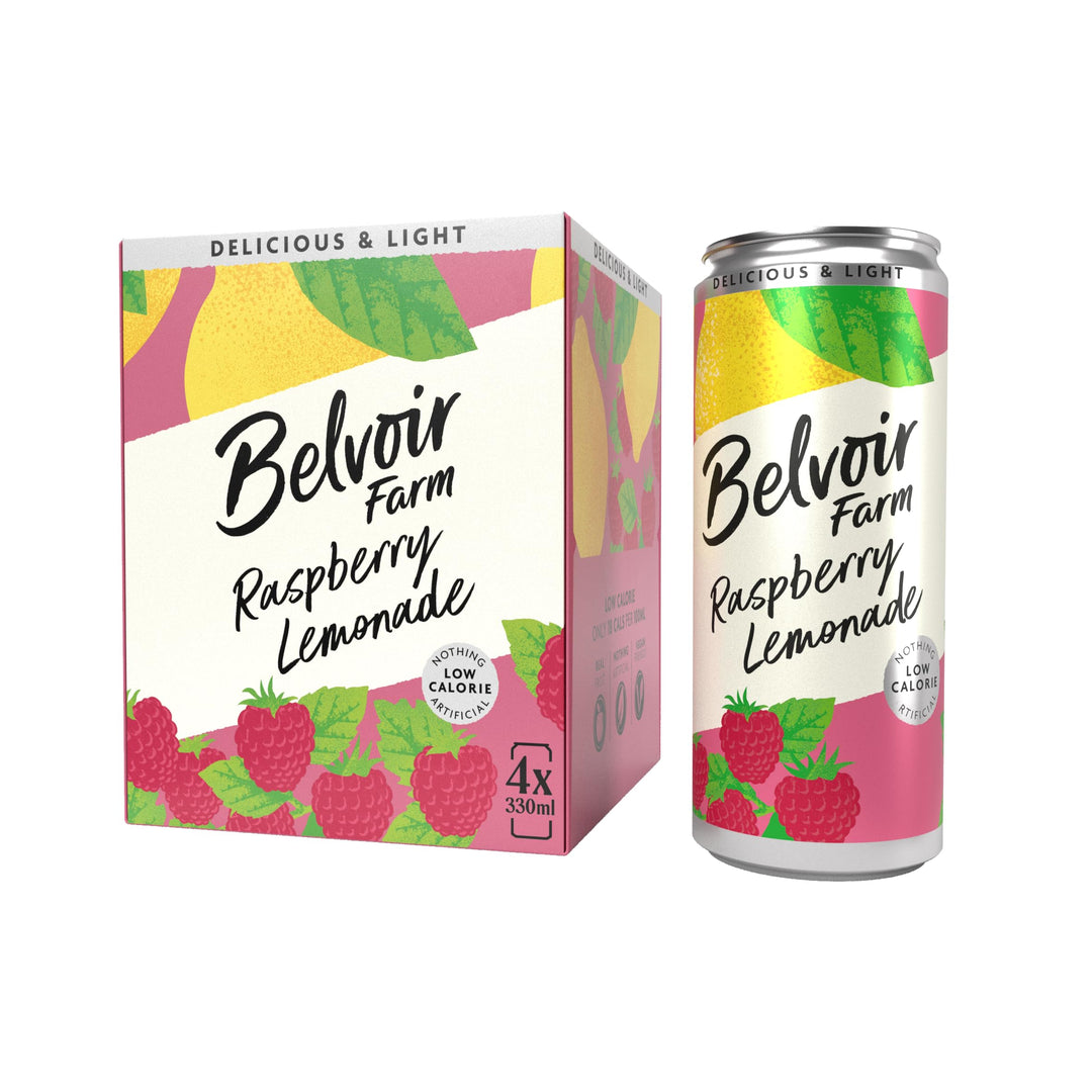 Belvoir Farm - Raspberry Lemonade Sparkling Drink (330ml Can)