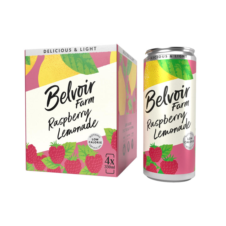 Belvoir Farm - Raspberry Lemonade Sparkling Drink (330ml Can)