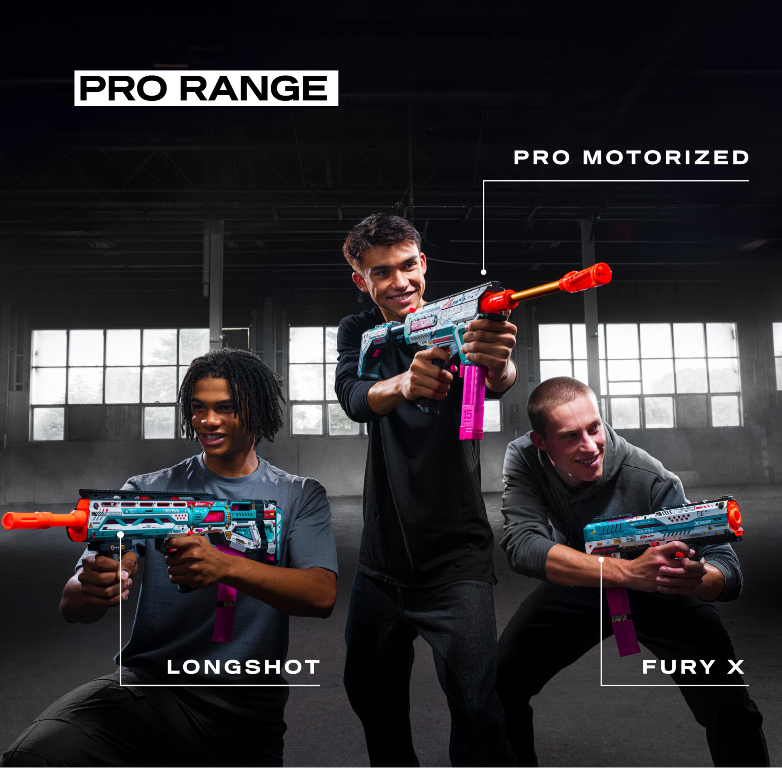 XSHOT SKINS Pro Series Fury-X Toy Gun Blaster | 43m Range | Slam Fire Action | Includes 40 Half Darts 3