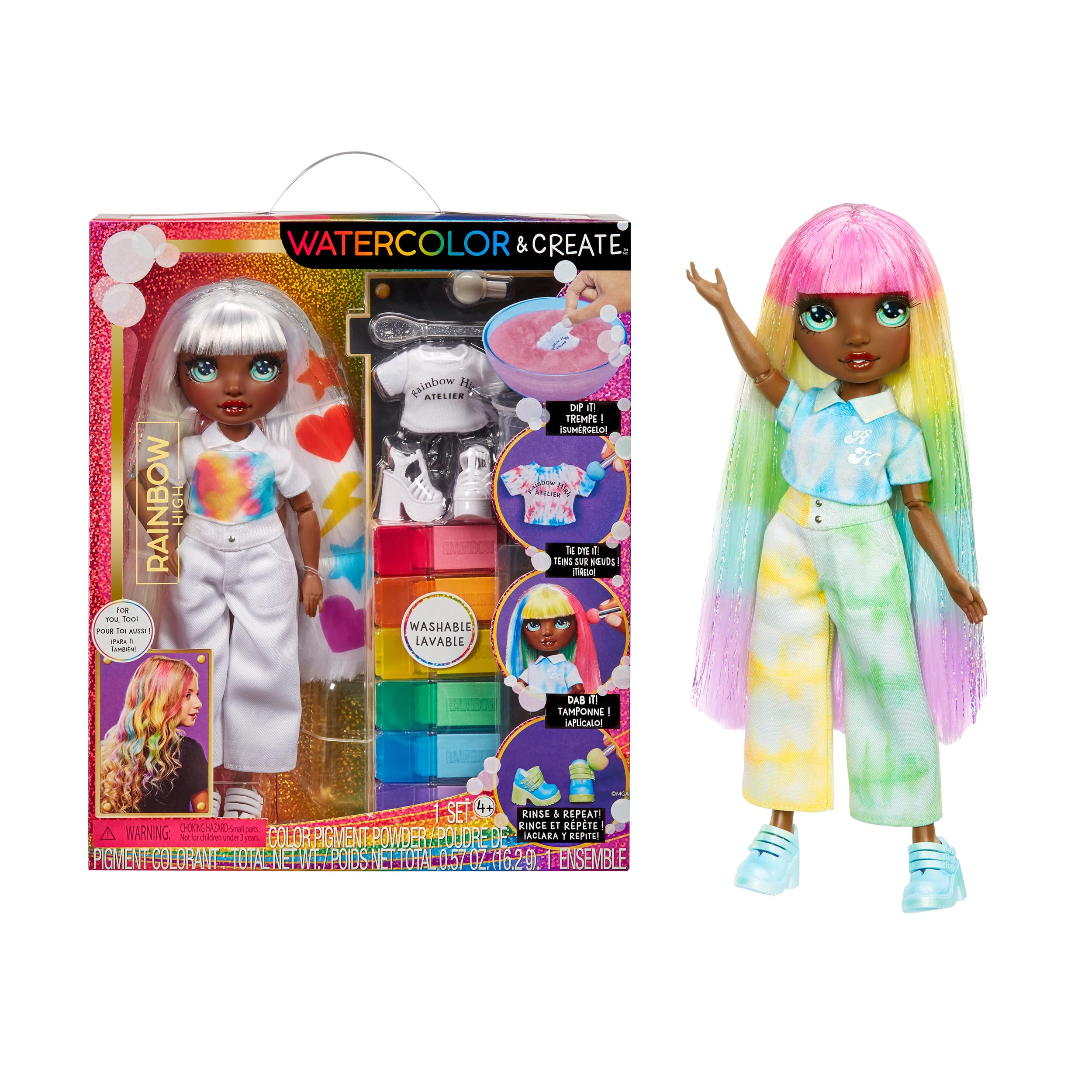 Rainbow High Watercolour & Create DIY Fashion Doll with Washable Watercolours - Kids 4-12+ 1