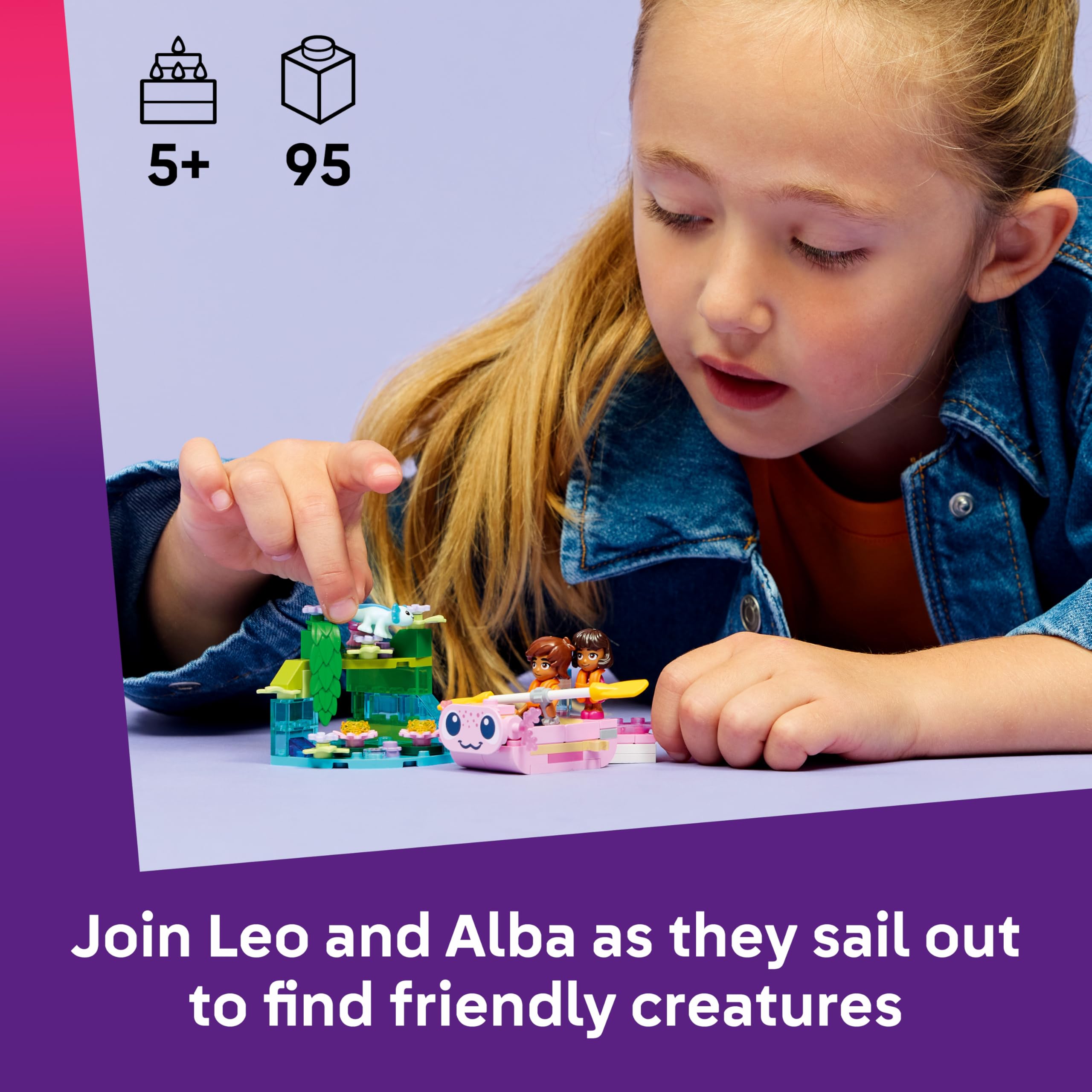 LEGO Friends Axolotl Adventure Boat Toy 42681 | Ages 5+ | Includes 2 Mini Dolls & 2 Axolotl Figures 2