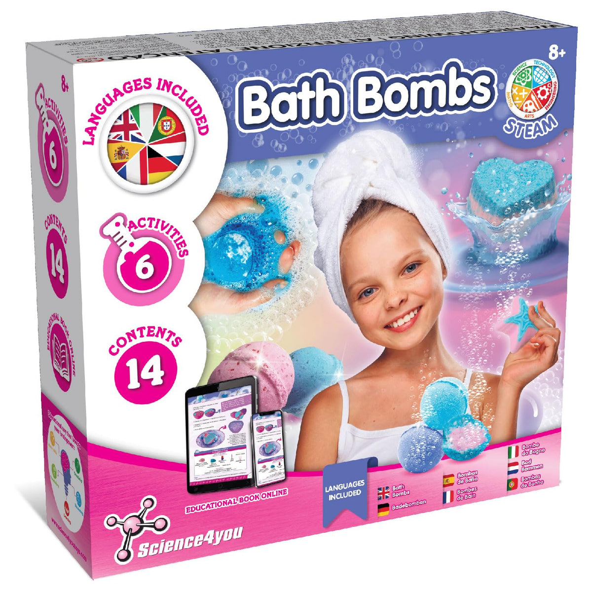 Science4you Bath Bomb Making Kit - 14 Pieces, Ages 8+