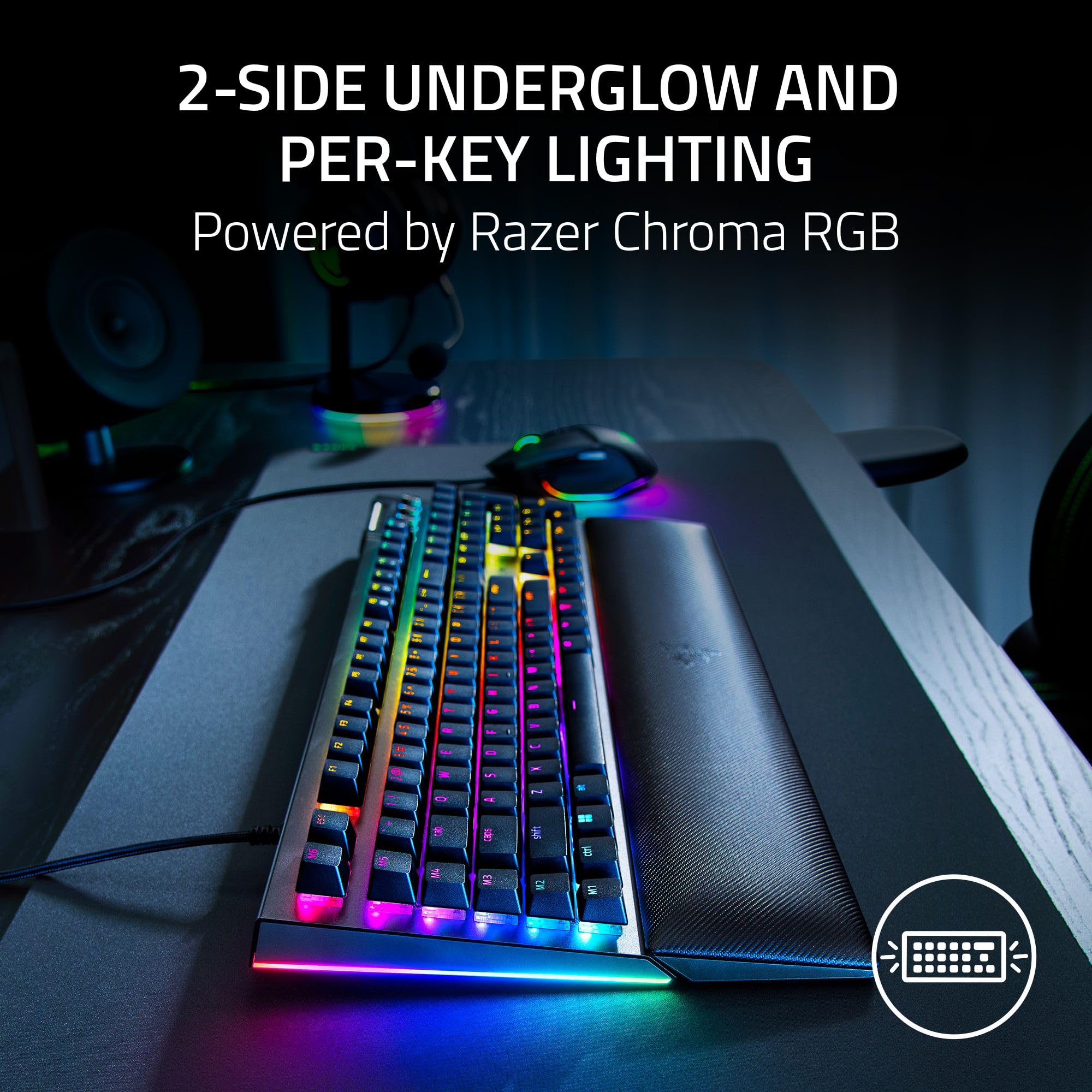 Razer BlackWidow V4 Mechanical Gaming Keyboard - Green Clicky Switch | Chroma RGB | UK Layout 3
