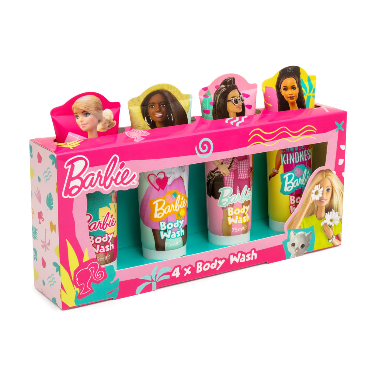 Barbie Body Wash Gift Set - 4 x 75ml - Body Wash/Shower Gel/Bath