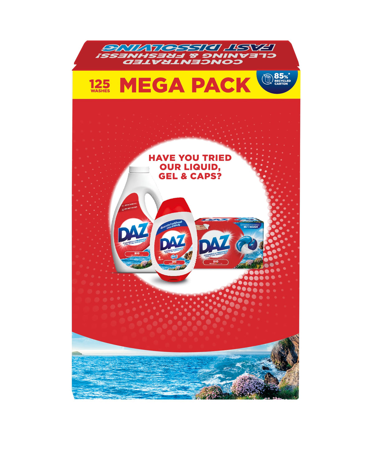 Daz Washing Powder 125 Washes - 6.25 kg Bio Laundry Detergent