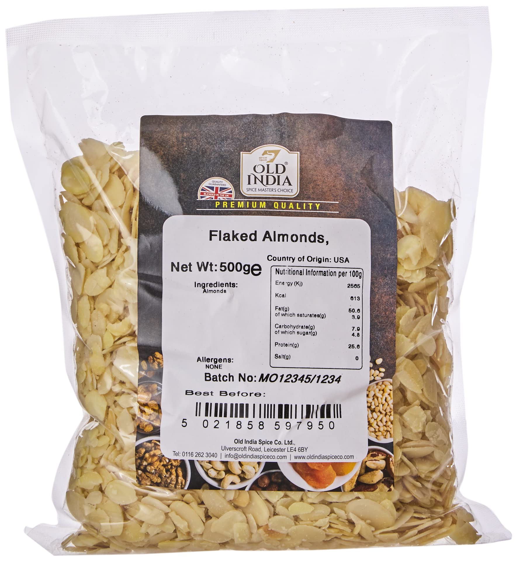 Old India Flaked Almonds 500g 1
