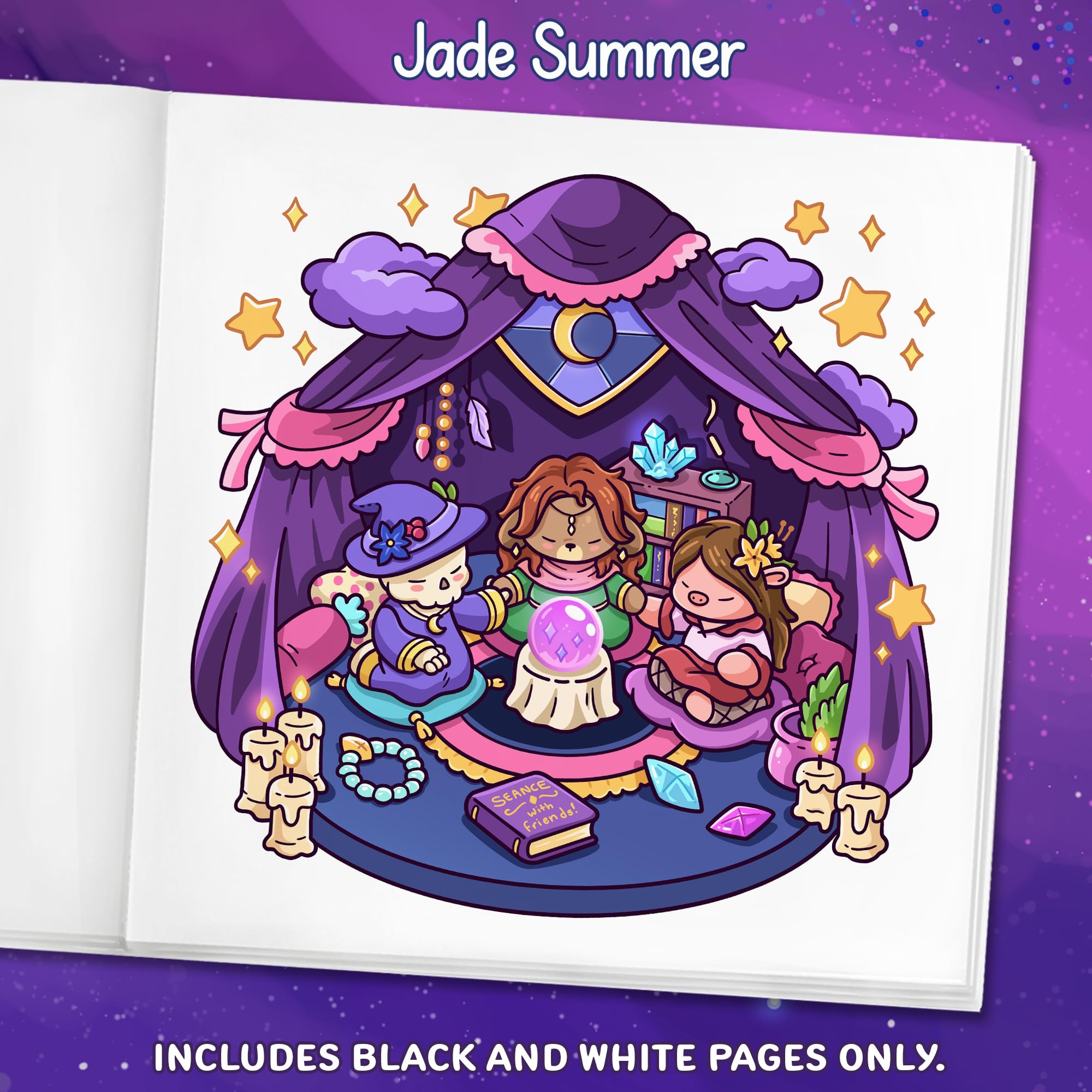 Spooky Places: Cozy Coloring Book for Adults and Teens with Cute and Creepy Designs by Jade Summer | 40 Images | Paperback
