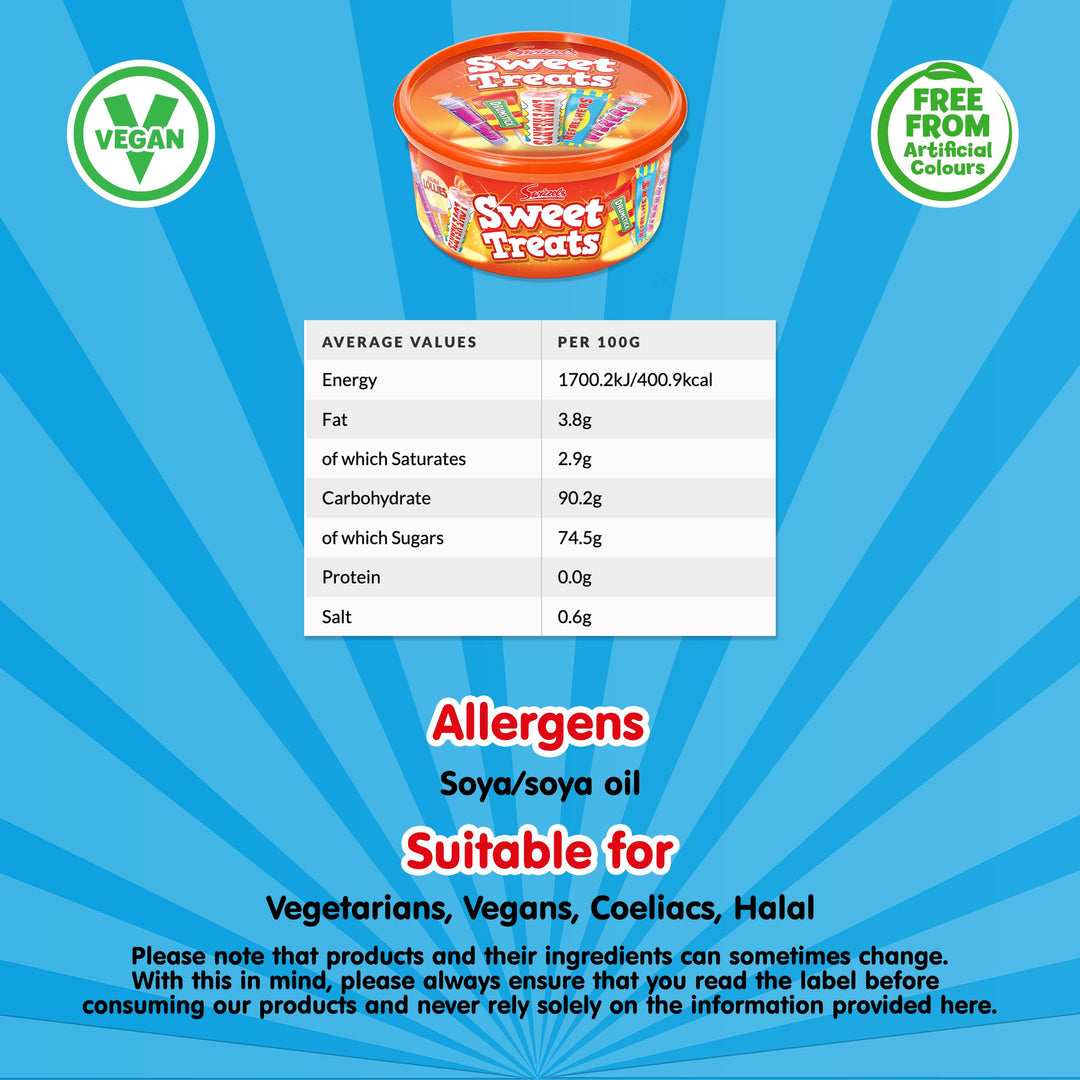 Swizzels Sweet Treats Tub 600g - Assorted Chewy and Fizzy Sweets
