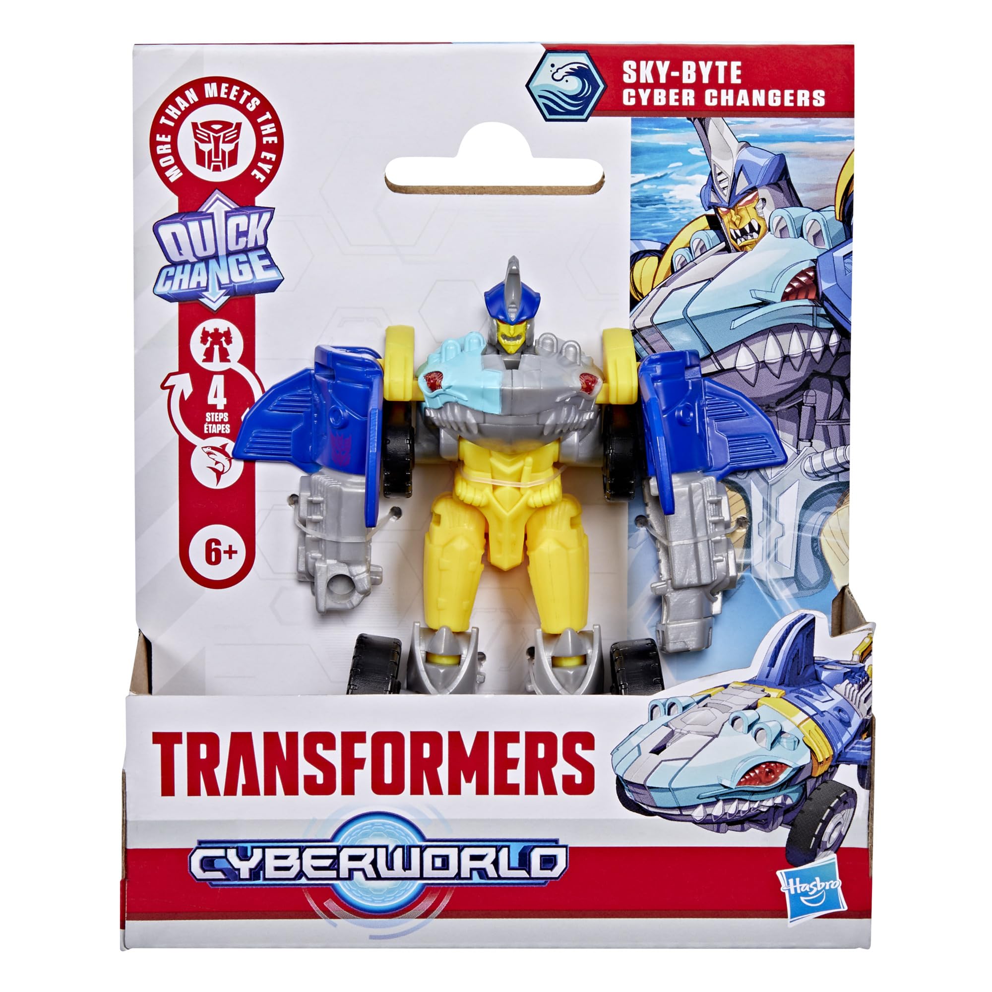Transformers CYBERWORLD Sky-Byte Action Figure - 4-Step Conversion | 10 cm Robot Mode 2