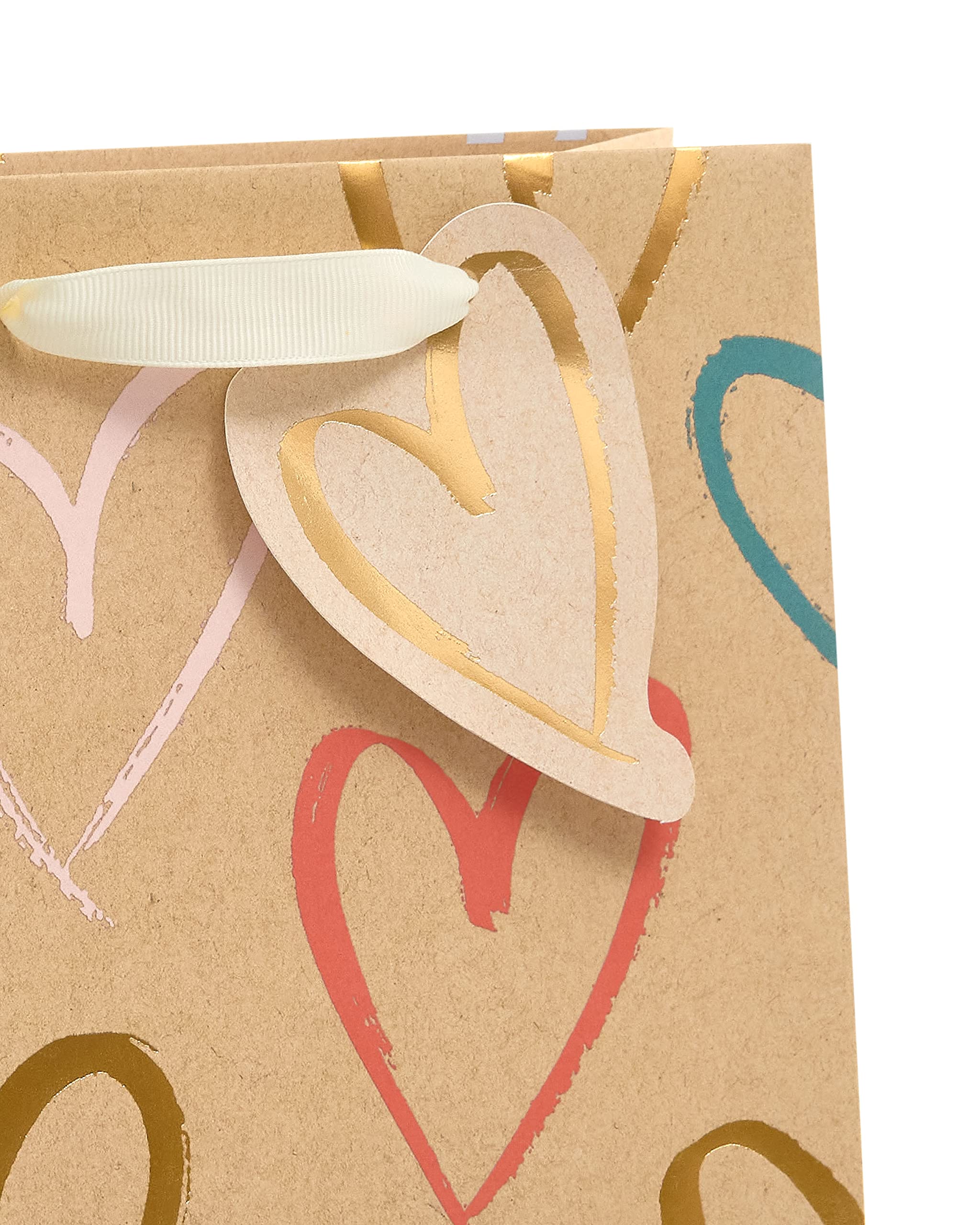 UK Greetings Medium Gift Bag - Heart Design for Weddings & Birthdays | FSC Certified Cardboard 3