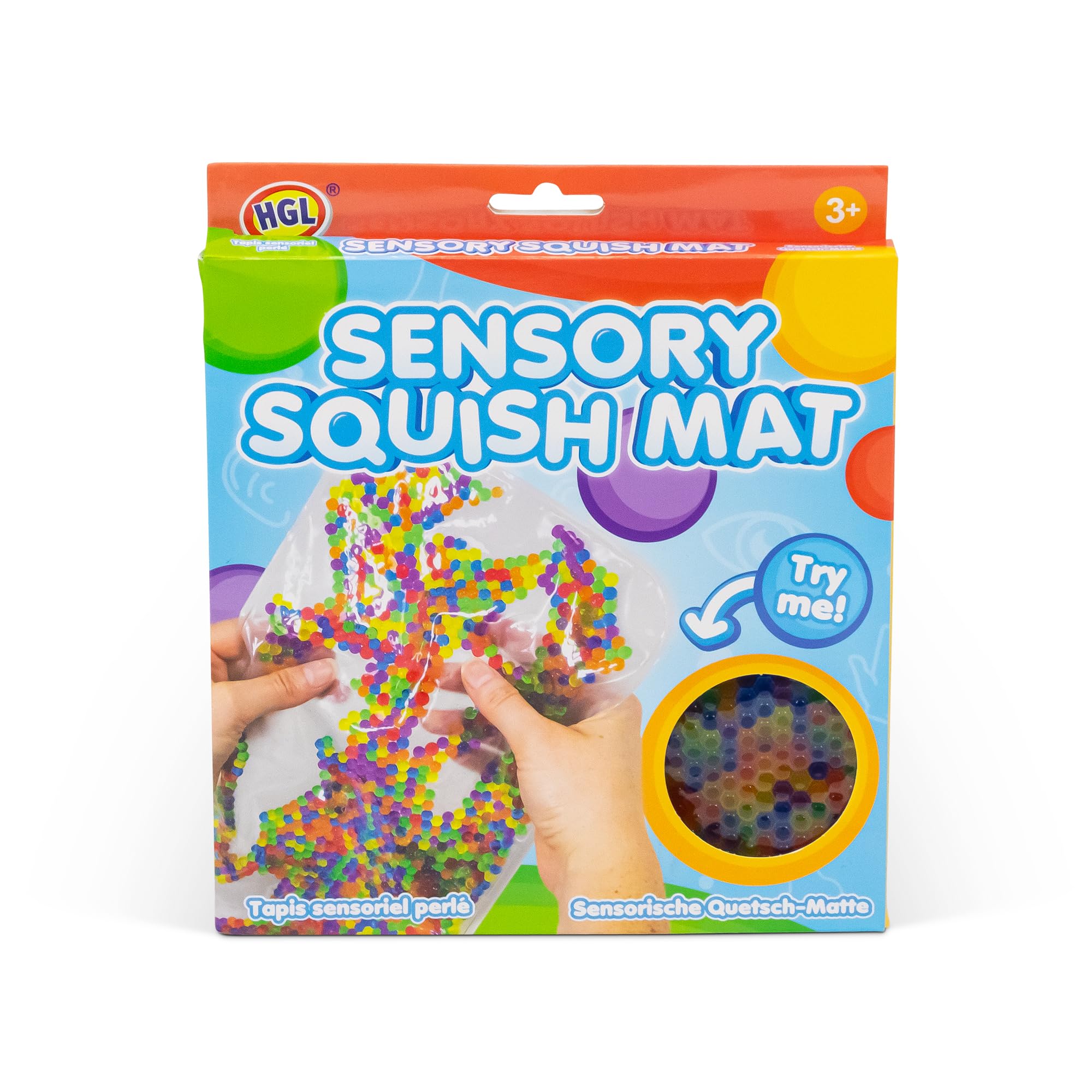 HGL Sensory Squish Mat - Stress & Anxiety Relief | Assorted Designs & Colours | Ages 3+ 4