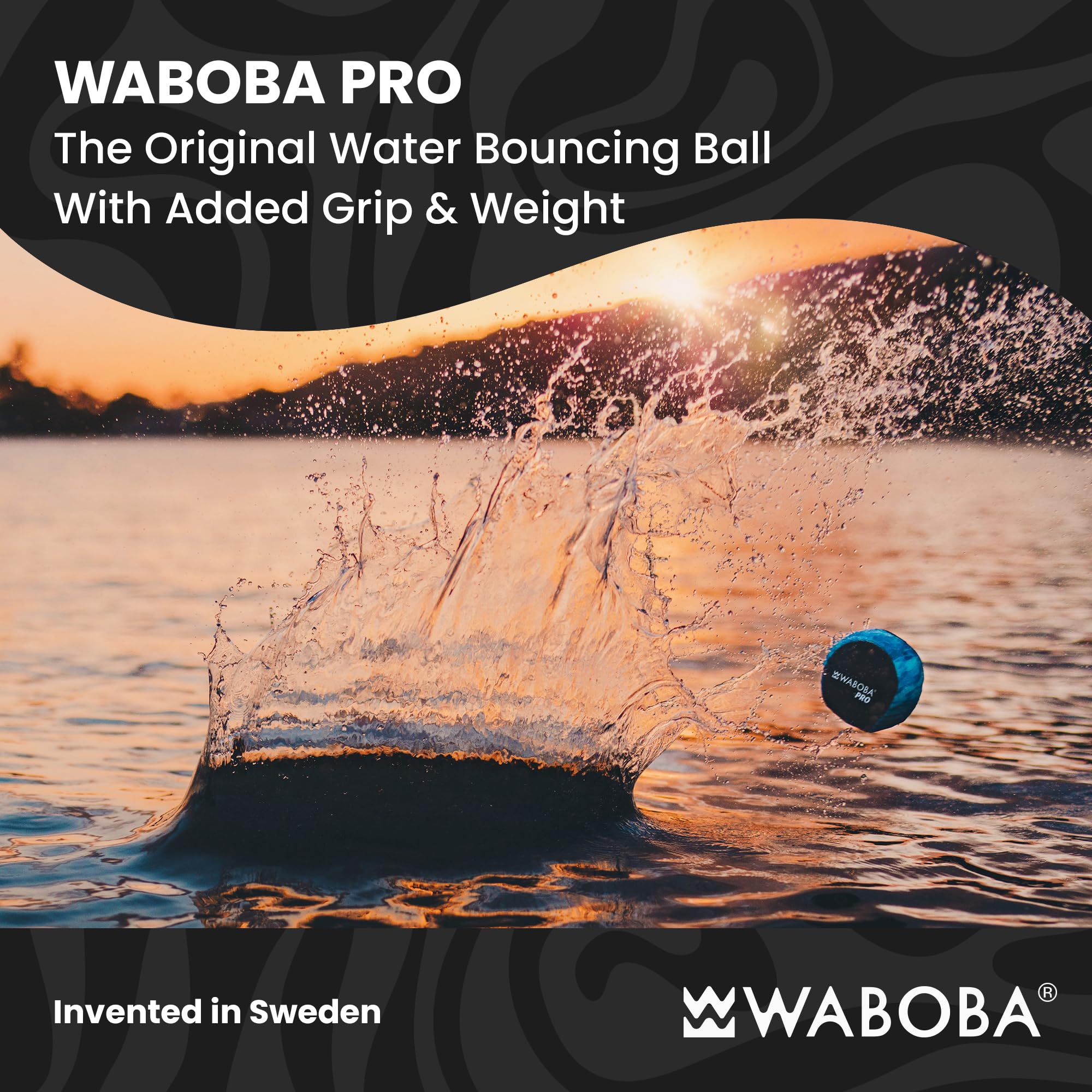 Waboba Pro Water Bouncing Ball - Firm Gel Core | Bounces on Water | Color Chaos