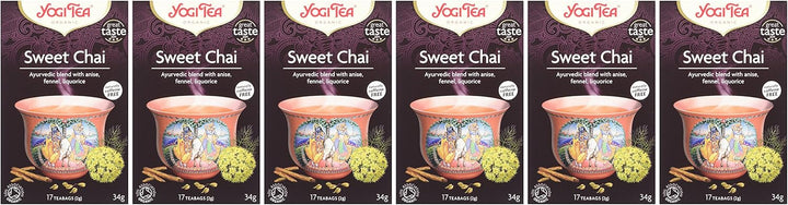 Yogi Tea - Sweet Chai Organic Herbal Tea, Caffeine Free, Blend of Anise, Fennel & Liquorice, 102 Tea Bags (6 x 17)