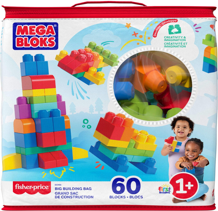 Mega Bloks DCH55 Grand sac de construction, bleu 60 pièces