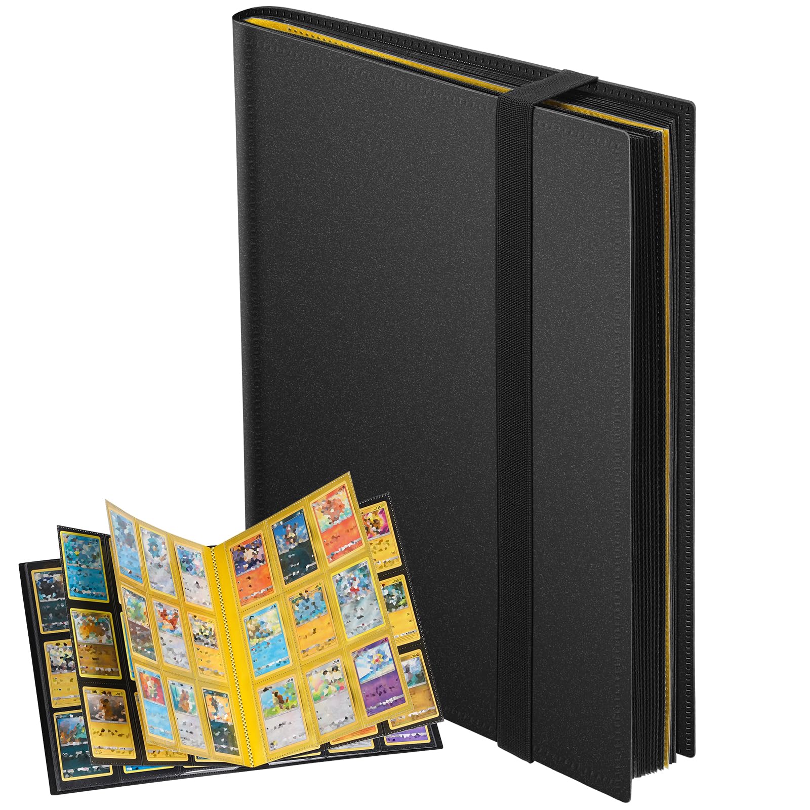 Euqvunn Trading Card Binder - 432 Pockets, 24 Sheets, Black | Archival Safe Storage