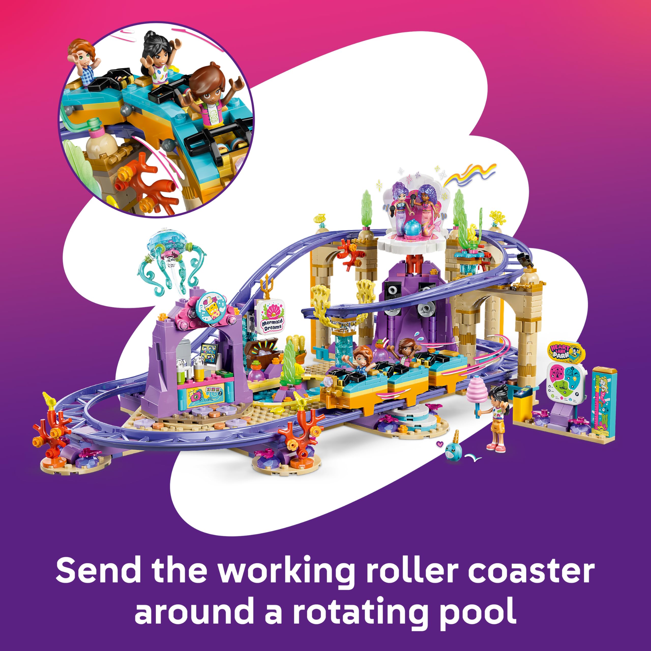 LEGO Friends Mermaid Roller Coaster Ride Building Set - Ages 8+ | 5 Mini Dolls | Multicolor 7