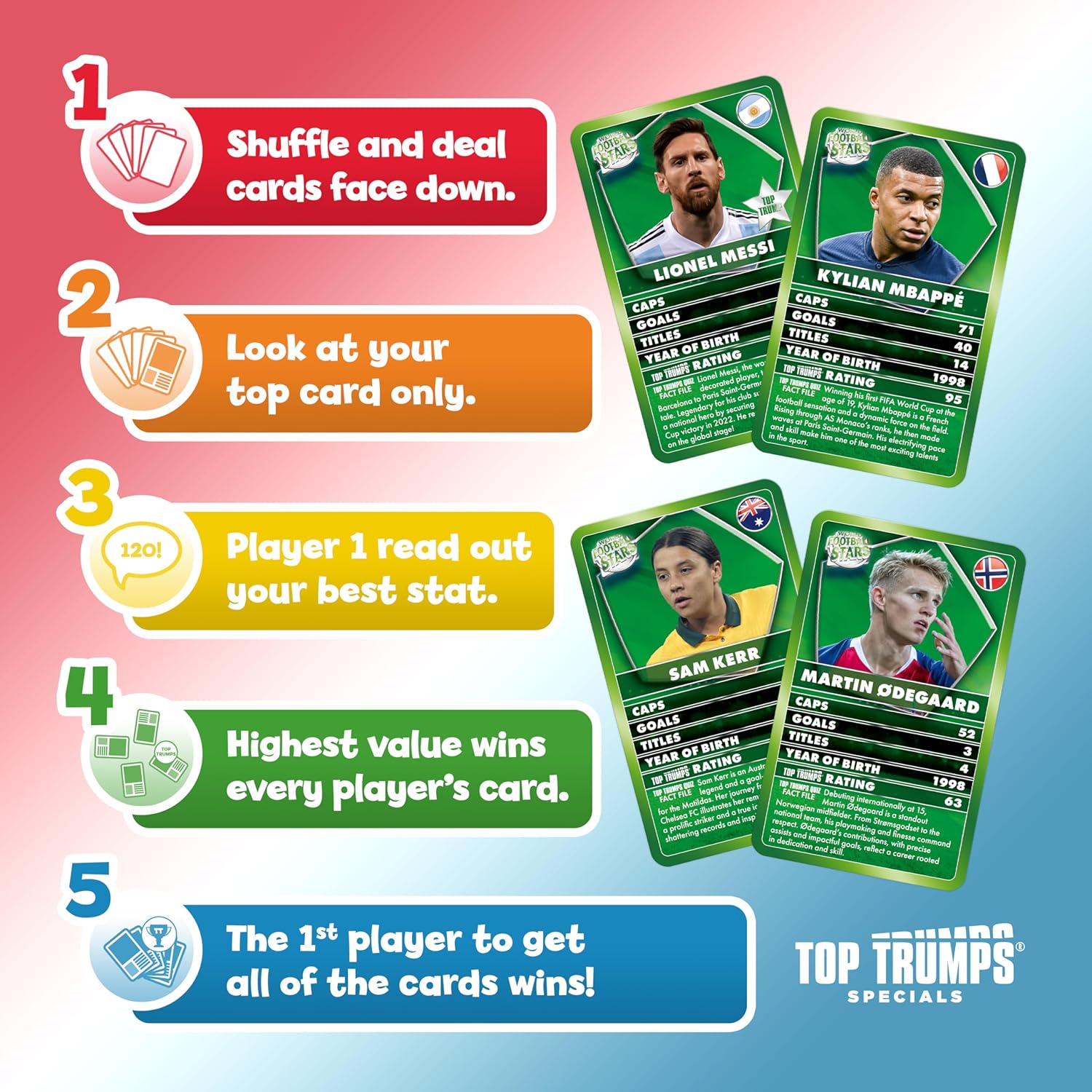 Top Trumps World Football Stars Specials Card Game with Lionel Messi 3