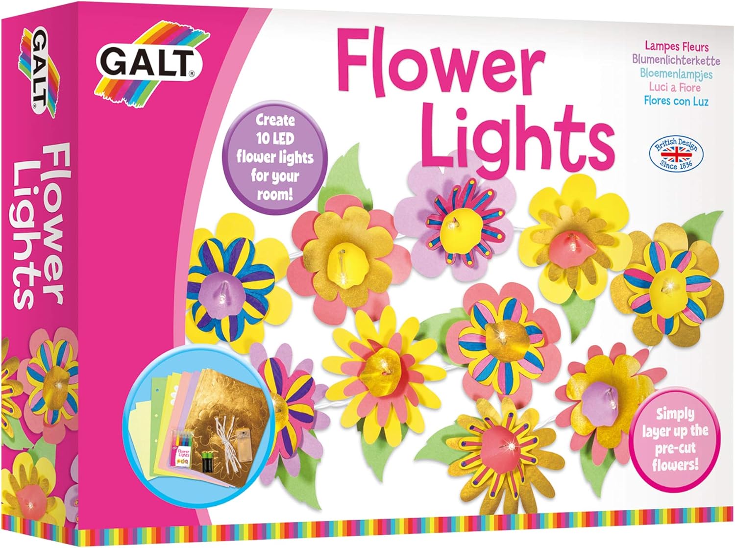 Galt Creative Cases Flower Lights Kids Craft Kit - Multi, 1004924
