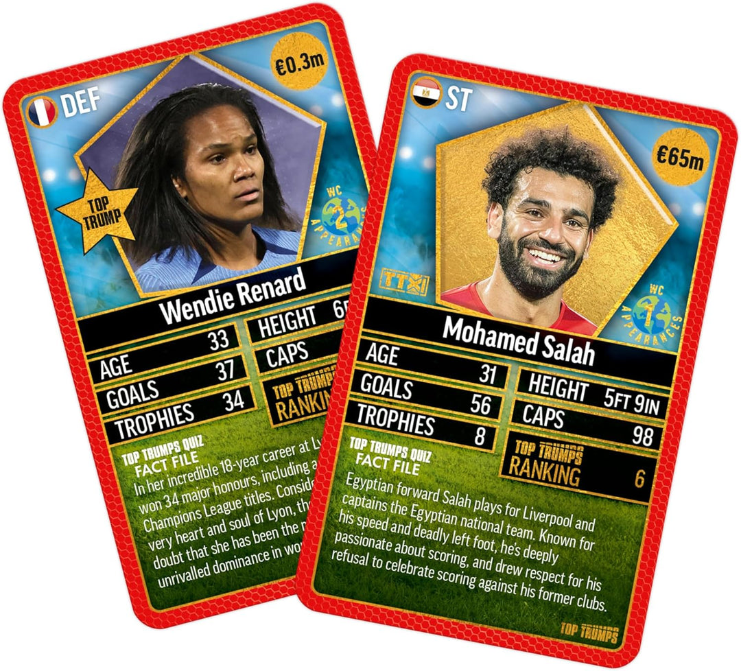 Top Trumps World Football Stars Top 200 Card Game Pack 4, Play with Salah, Mahre