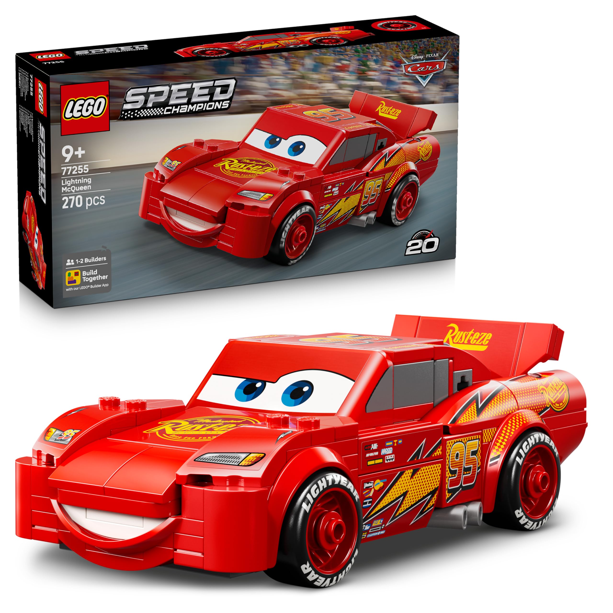 LEGO Speed Champions Lightning McQueen Race Car Toy Model Kit 77255 for Ages 9+ 1