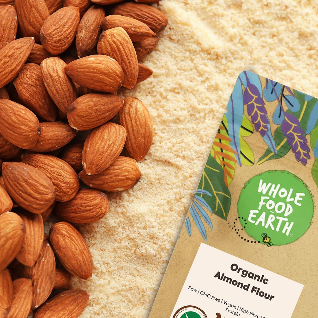 Whole Food Earth® Organic Almond Flour – 1 kg | Raw | GMO Free | High in Fibre