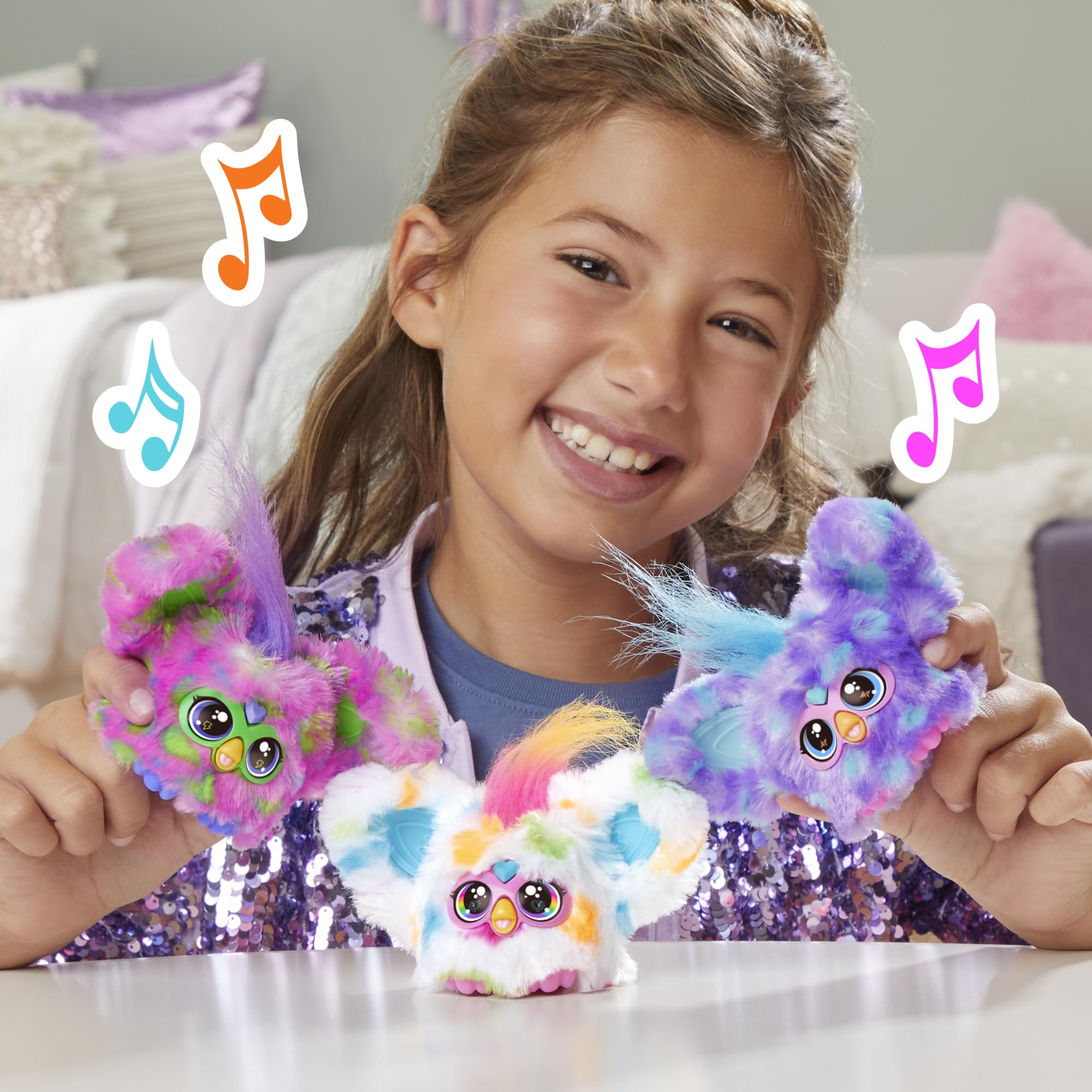 Furby Groo-Vee Mini Electronic Plush Toy - Purple & Blue, 5-Inch, Ages 6+ 5