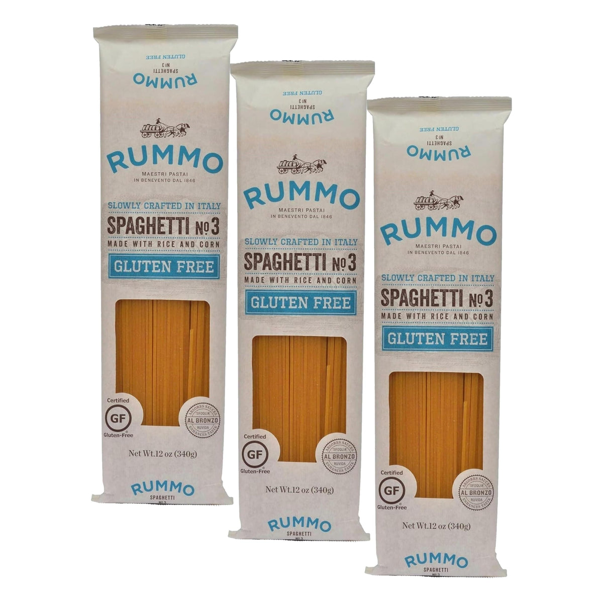 Rummo Gluten Free Spaghetti Pasta No. 3 - 340 g, Pack of 3