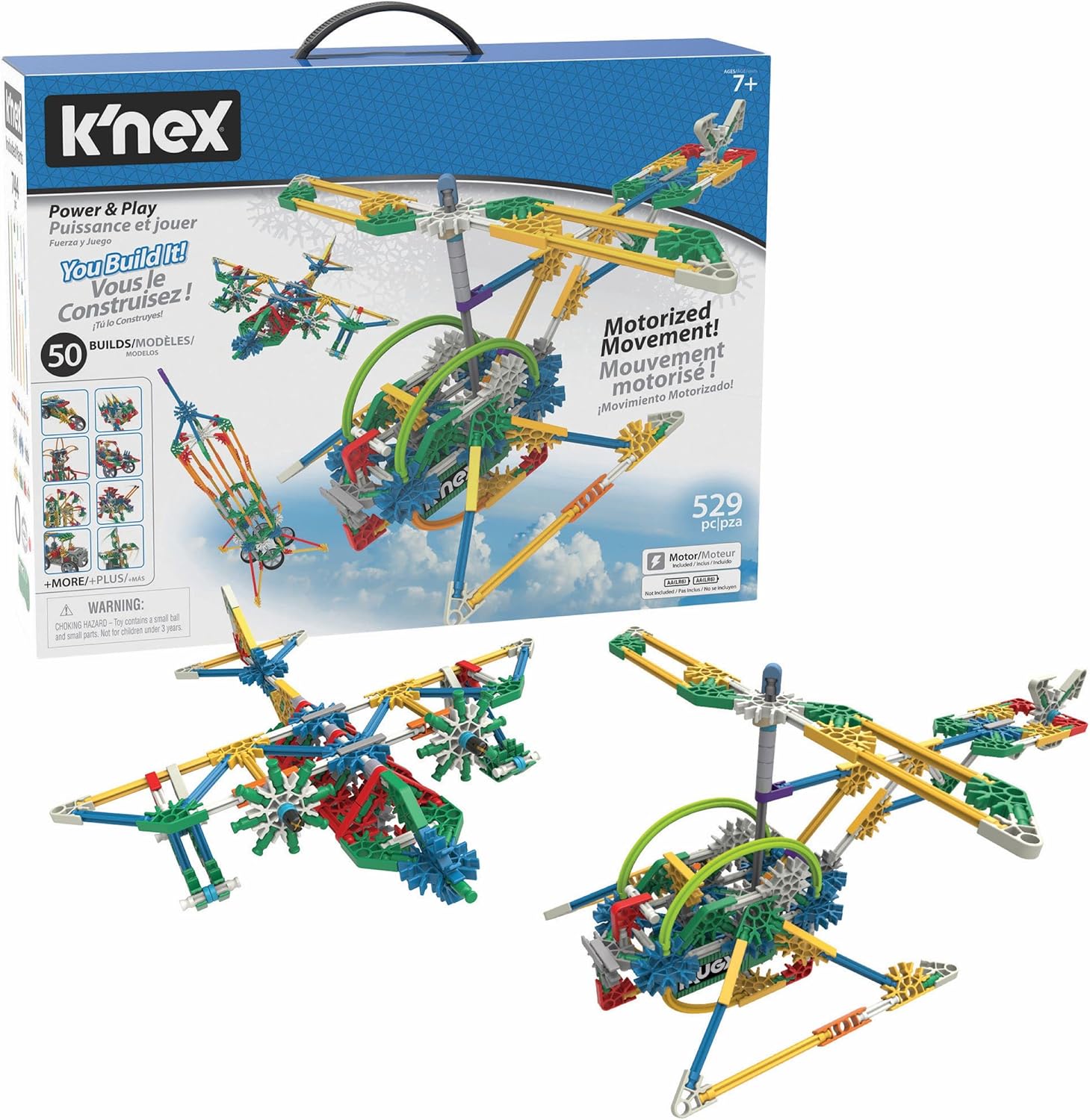 K'NEX 23012 Imagine Power and Play Motorised Building Set - 529-Piece STEM Learning Toy for Kids 7+